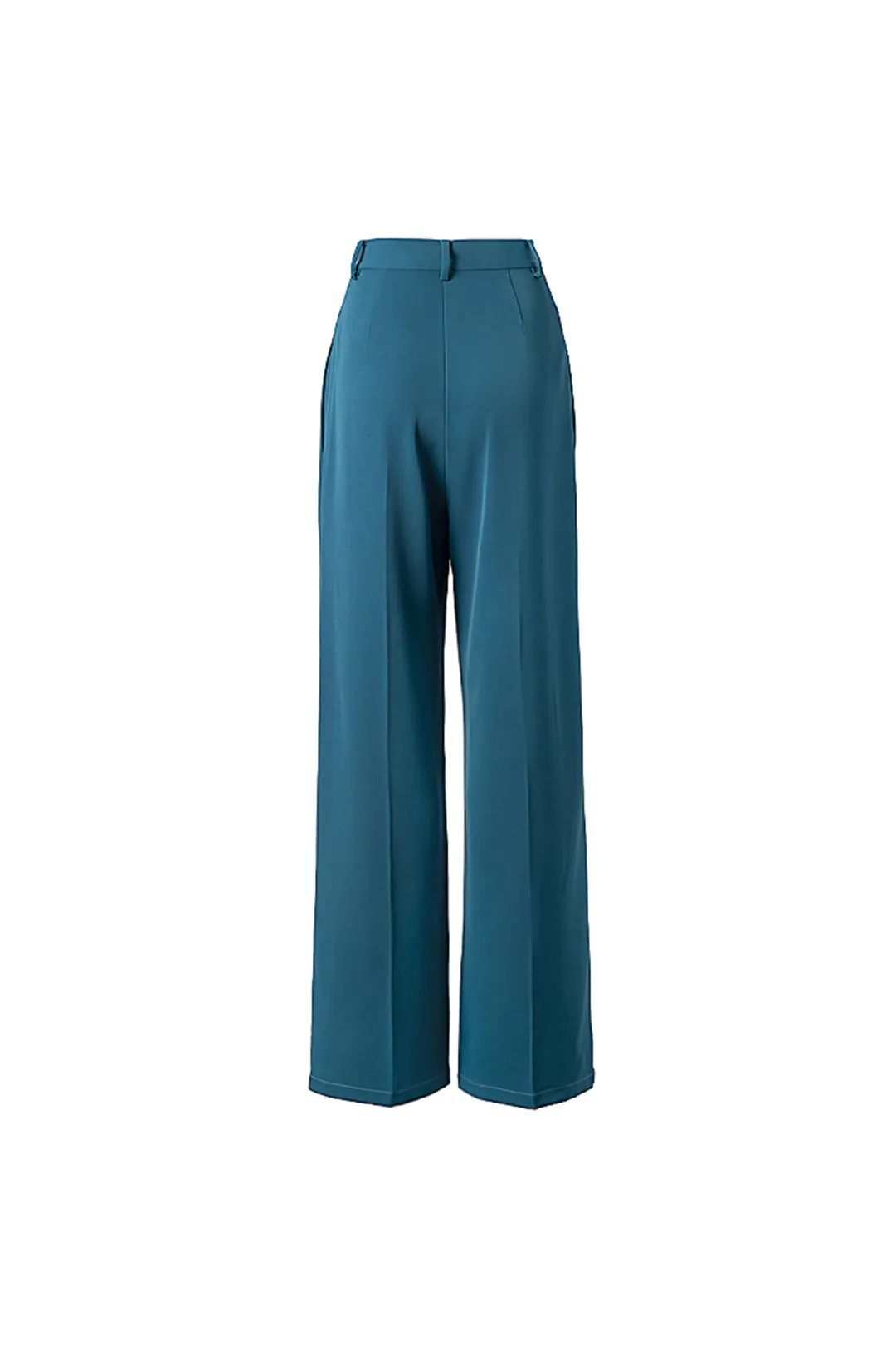 High waist slim trousers | Peacock blue trousers | Street trousers