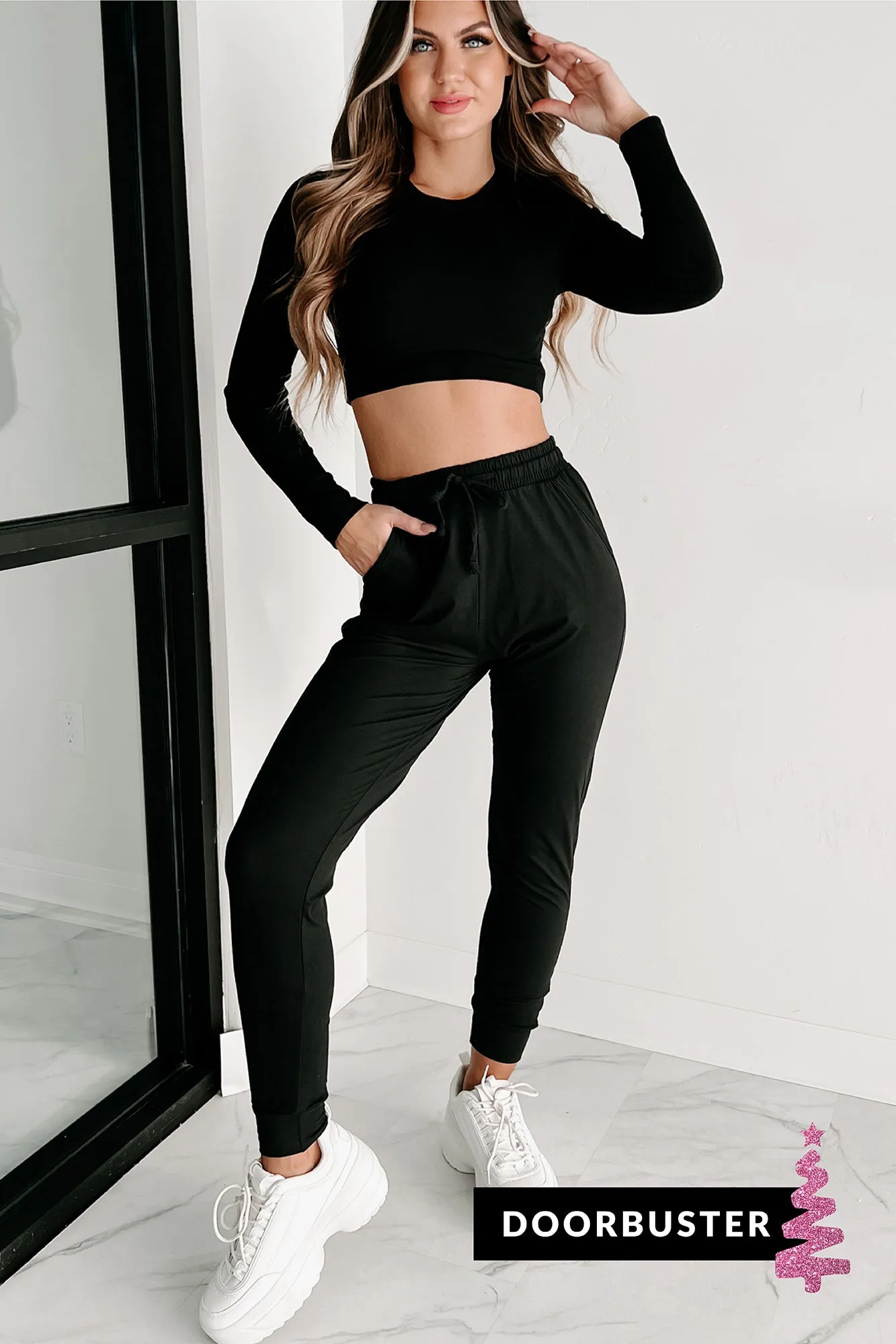 Holiday Steal- Keeping Cozy Buttery Soft Joggers (Black)