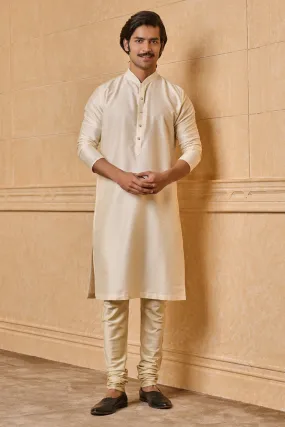 Ivory Zero Point Collar Single Kurta