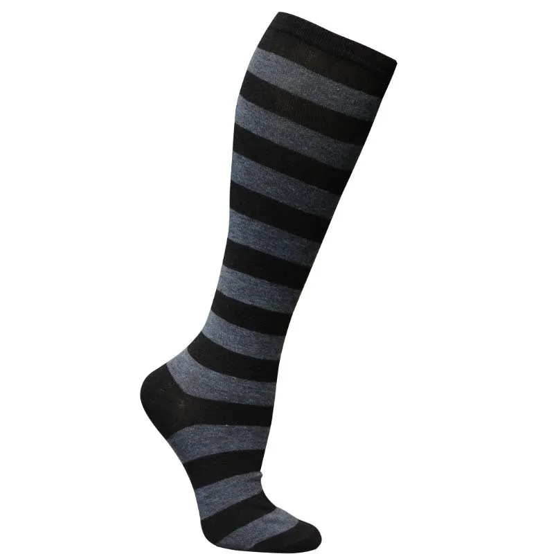 Japanese Women's Mid Tube Socks Pinstripe Knee Socks