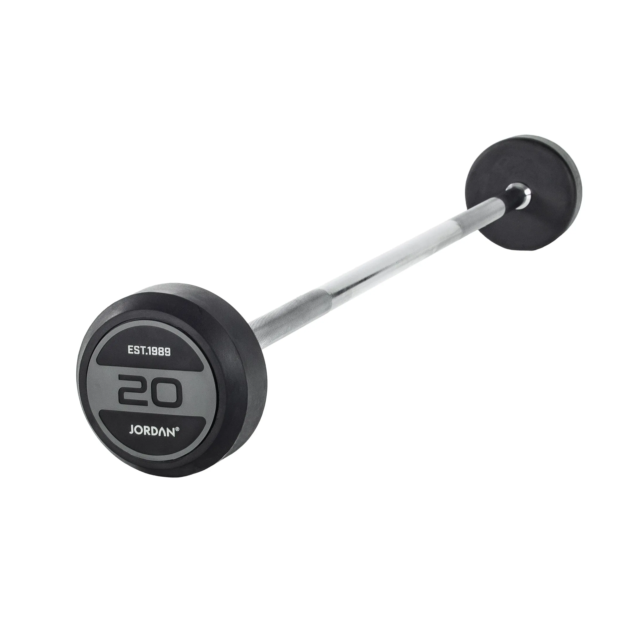 JORDAN Rubber Barbells - Straight Bar (Grey)