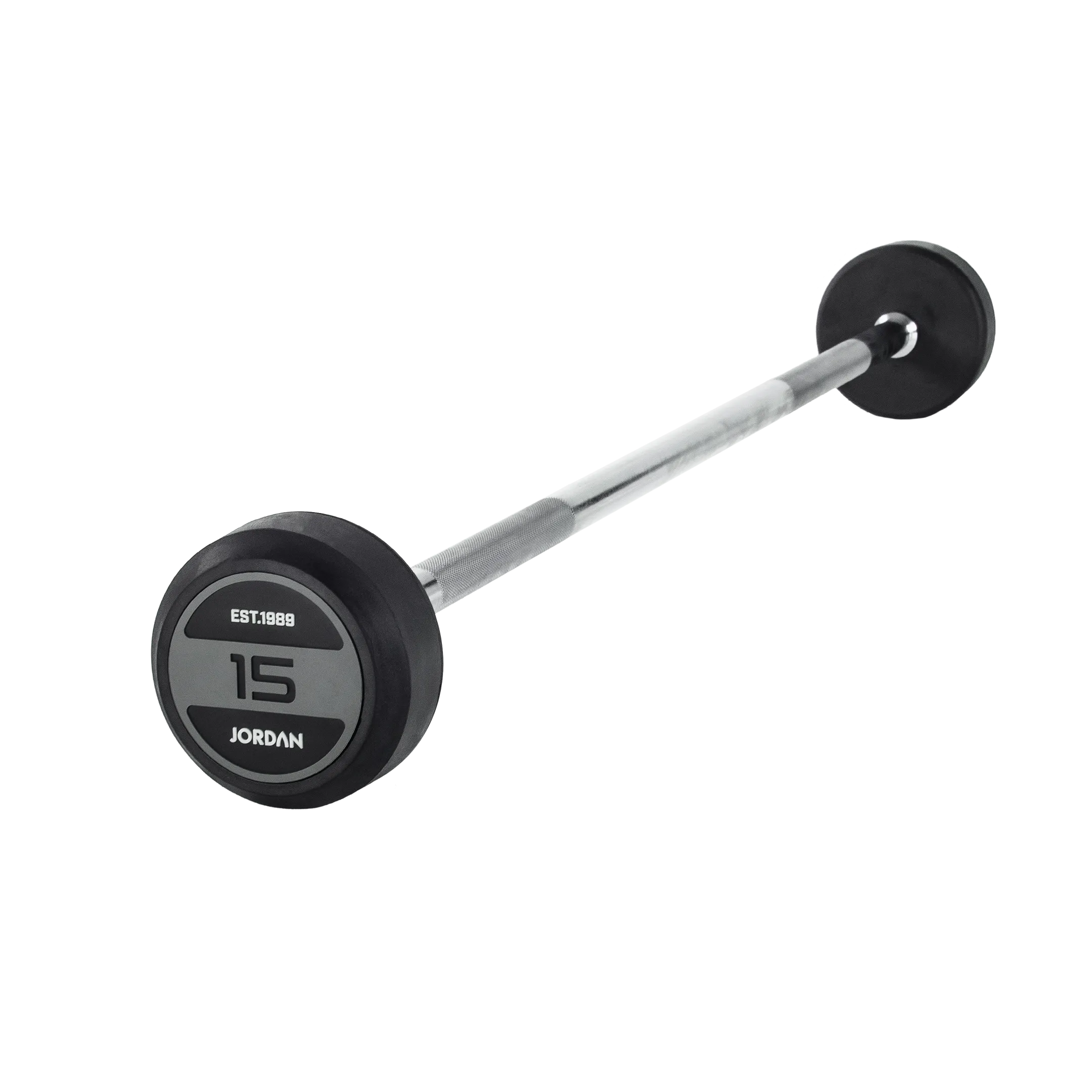 JORDAN Rubber Barbells - Straight Bar (Grey)