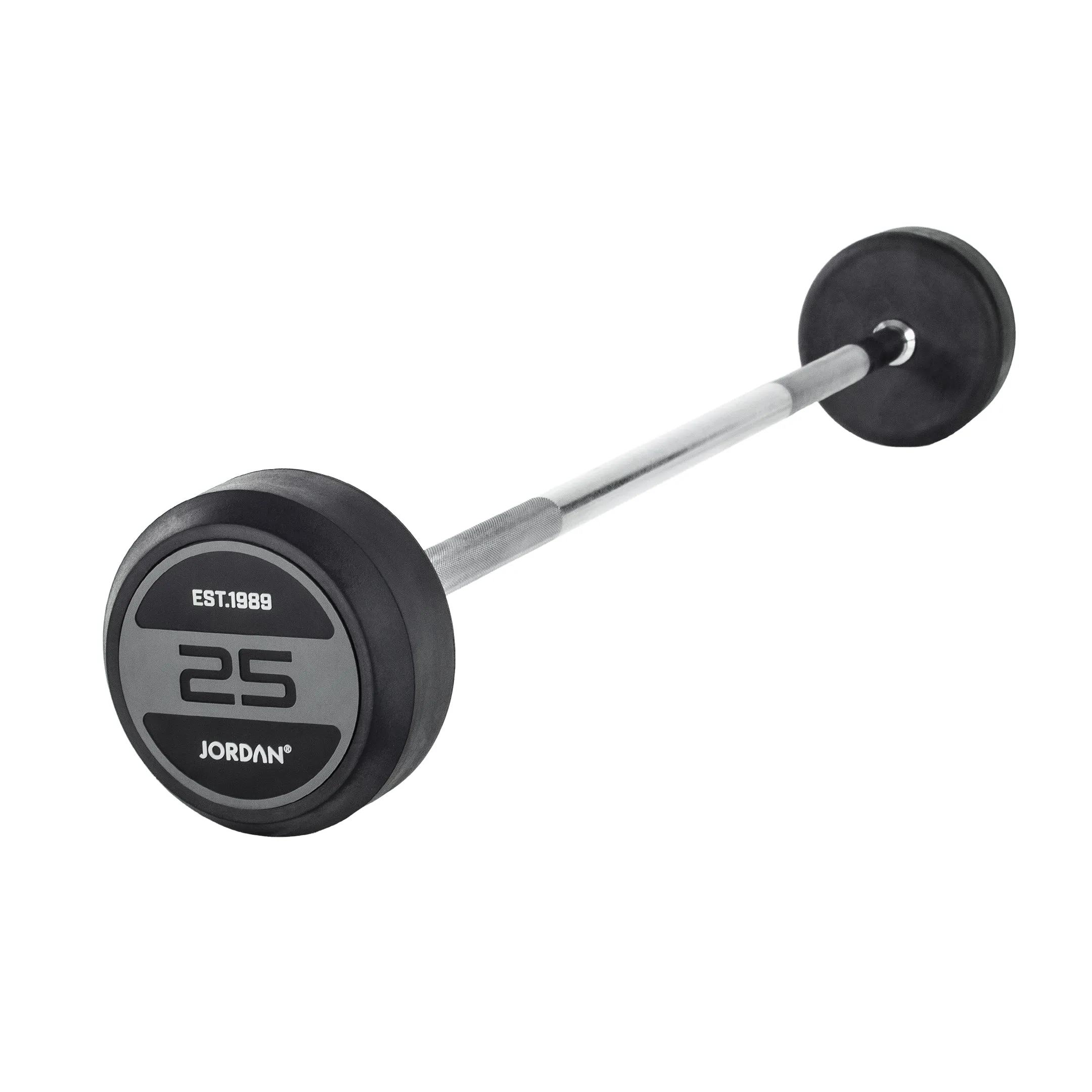 JORDAN Rubber Barbells - Straight Bar (Grey)