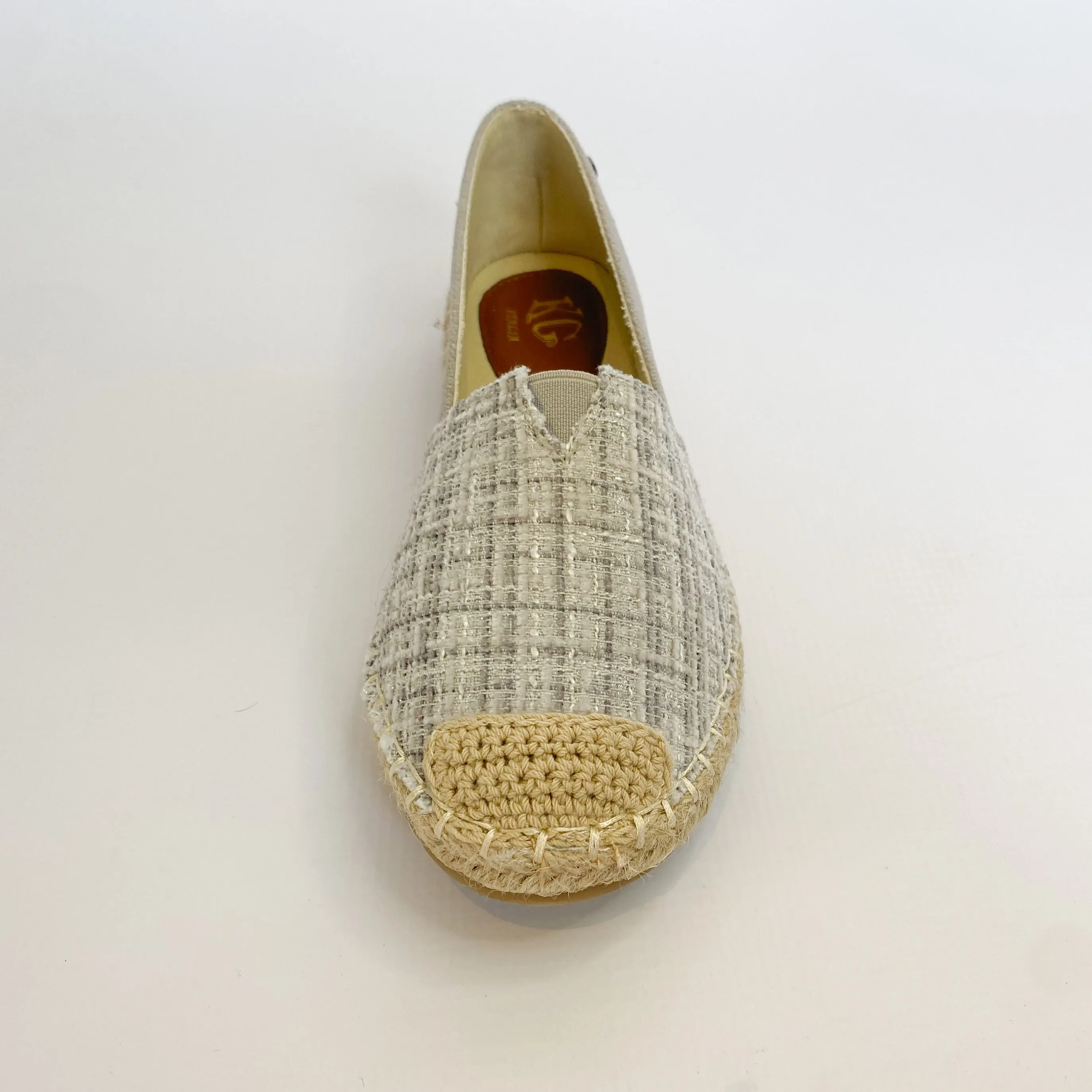 KG grey fabric slip on espadrille