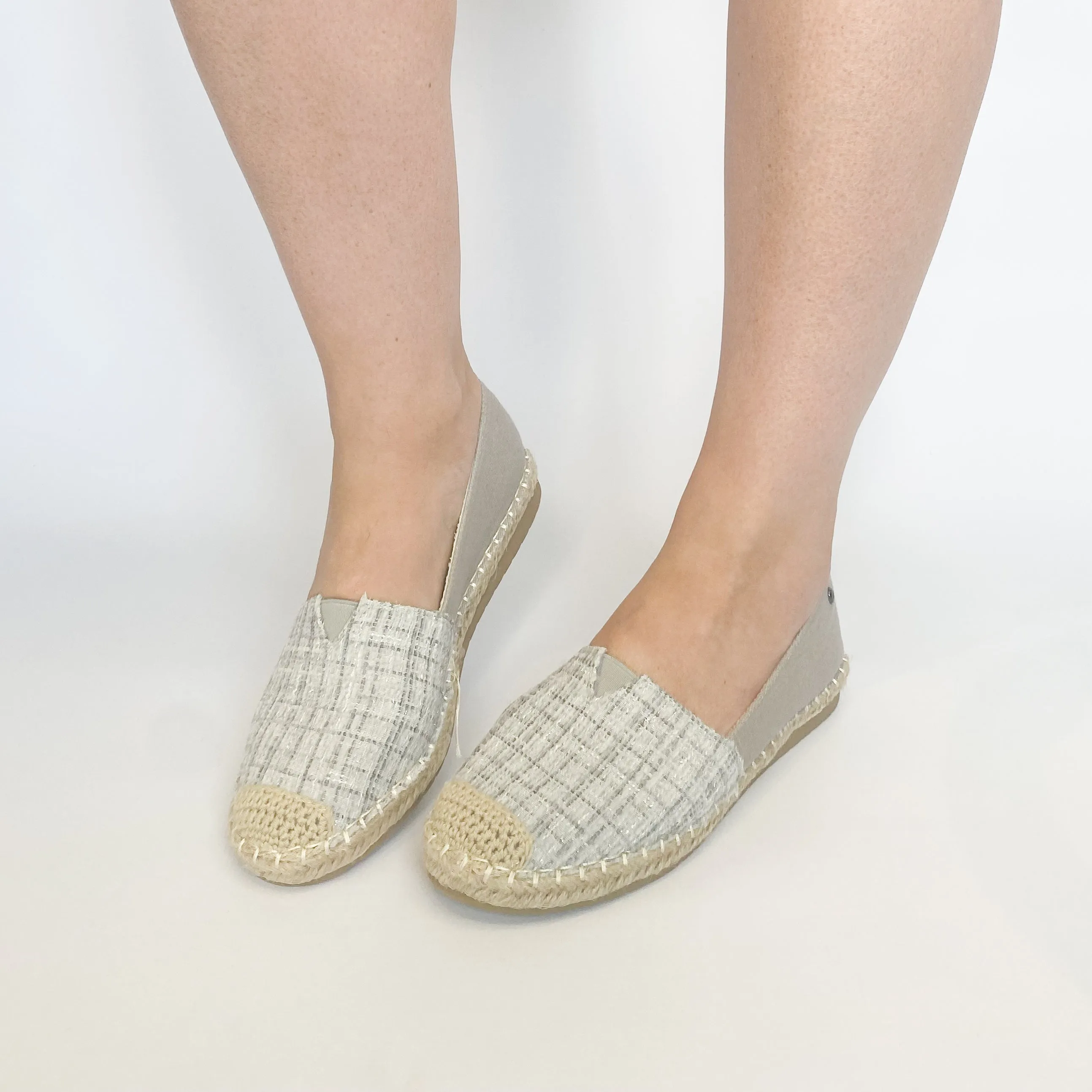 KG grey fabric slip on espadrille