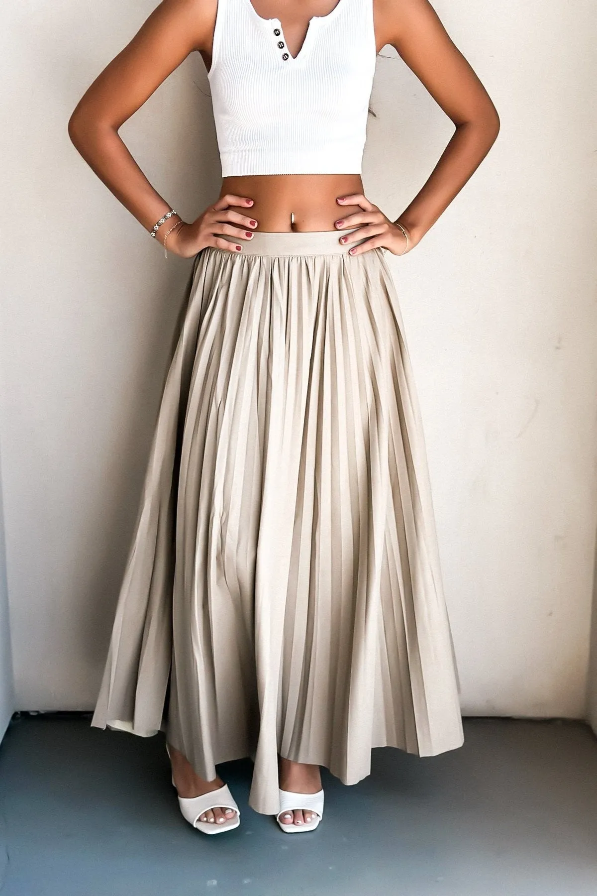 Layne Pleated Maxi Skirt