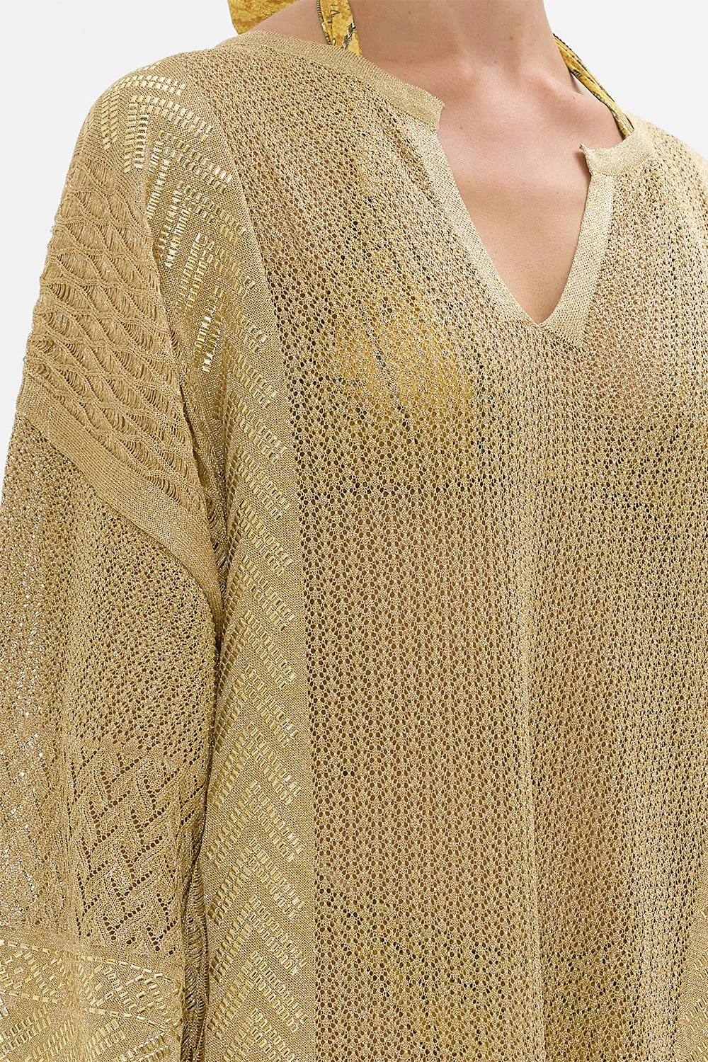 LONG V NECK KNIT KAFTAN VALLEY OF THE KINGS