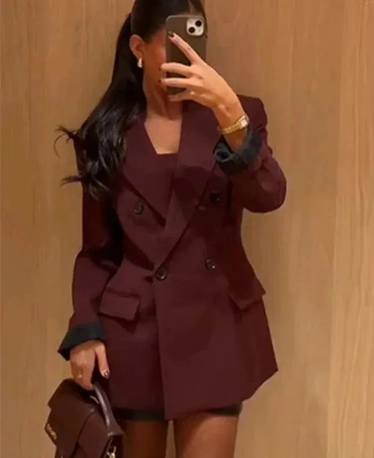 Loua - Burgundy blazer jacket