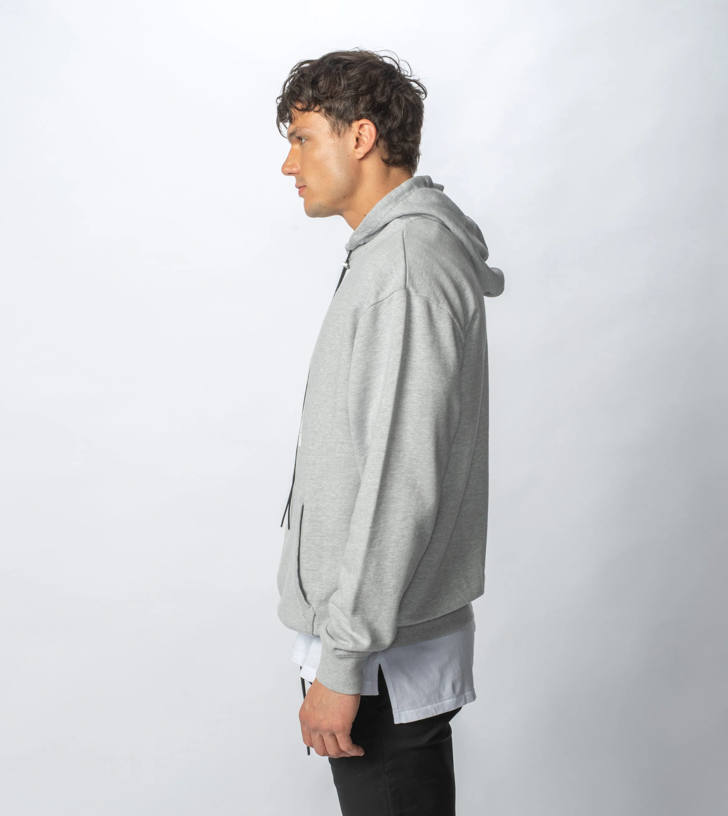 Lowgo Mono Hood Sweat Silver Marle