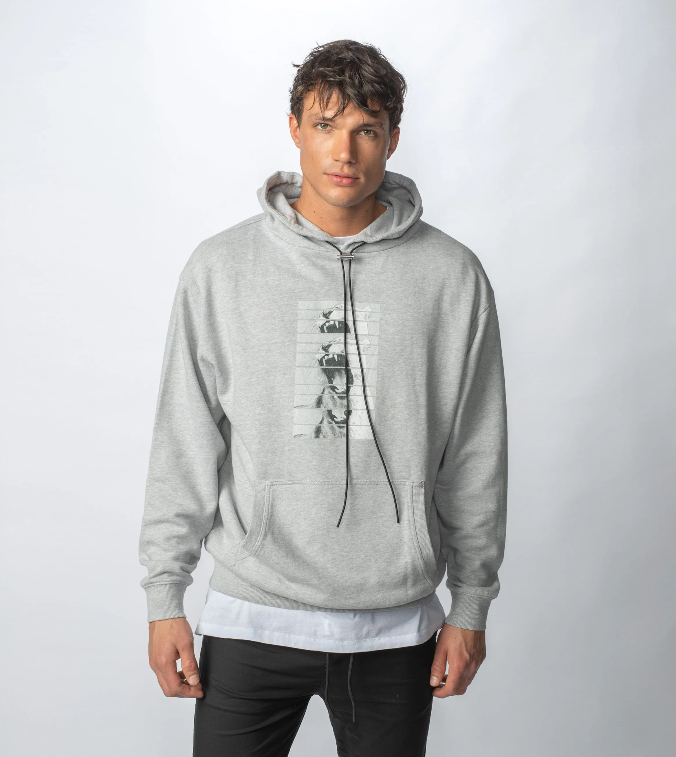 Lowgo Mono Hood Sweat Silver Marle