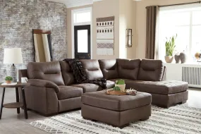 Maderla Walnut 2-Piece RAF Sectional