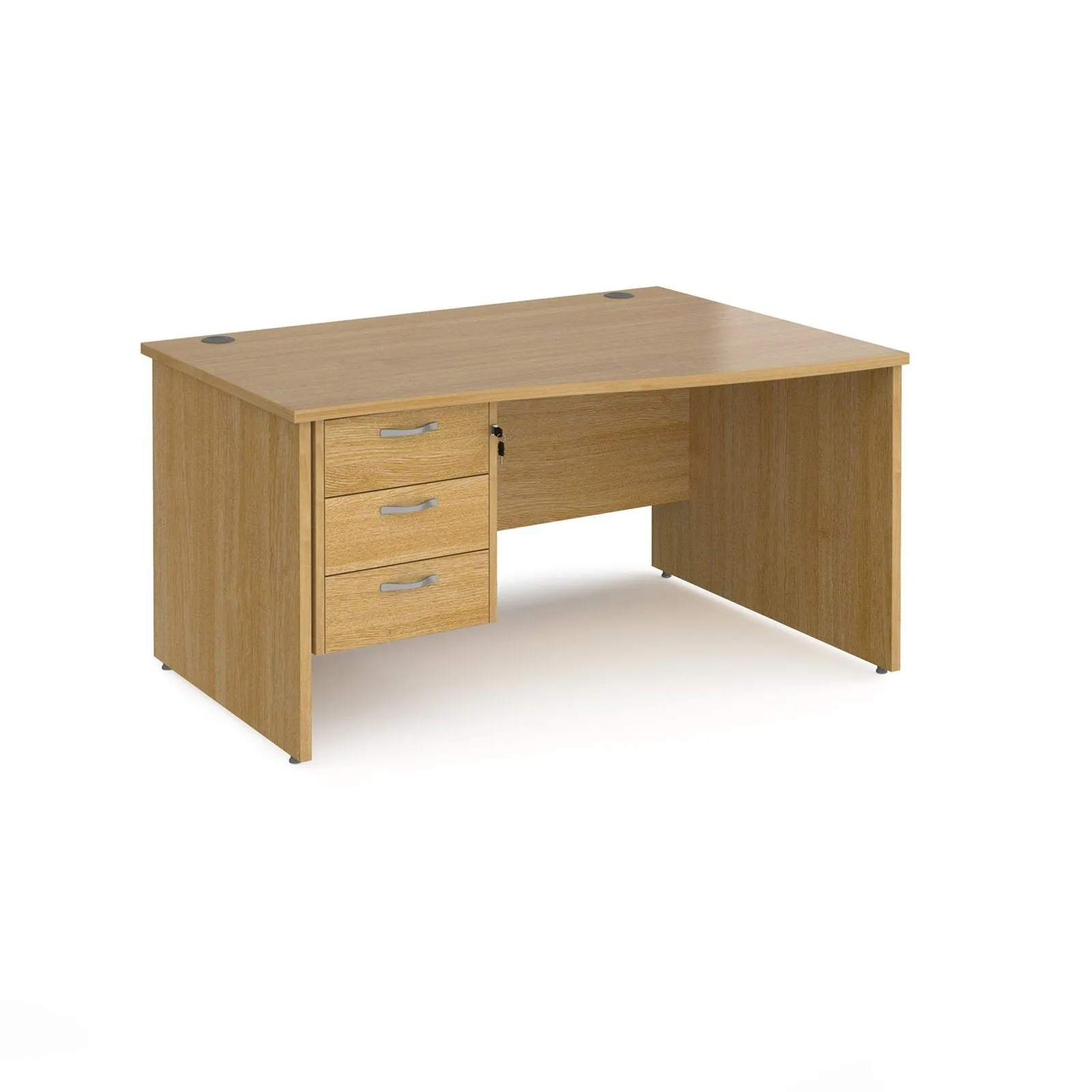 Maestro 25 panel end right hand wave desk with 3 drawer pedestal