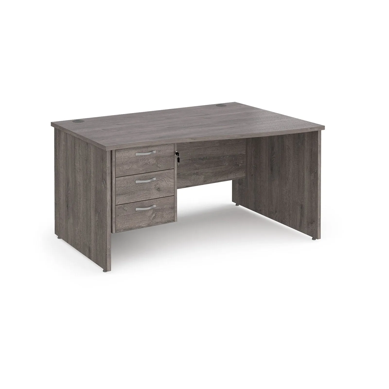 Maestro 25 panel end right hand wave desk with 3 drawer pedestal