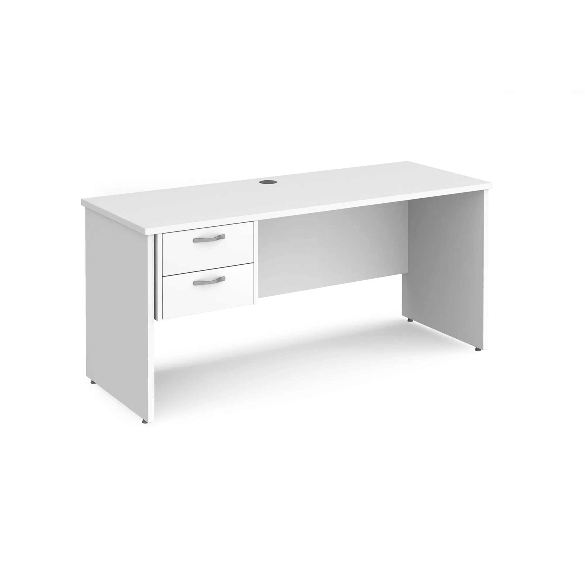 Maestro 25 panel leg straight desk 600 deep with 2 drawer pedestal