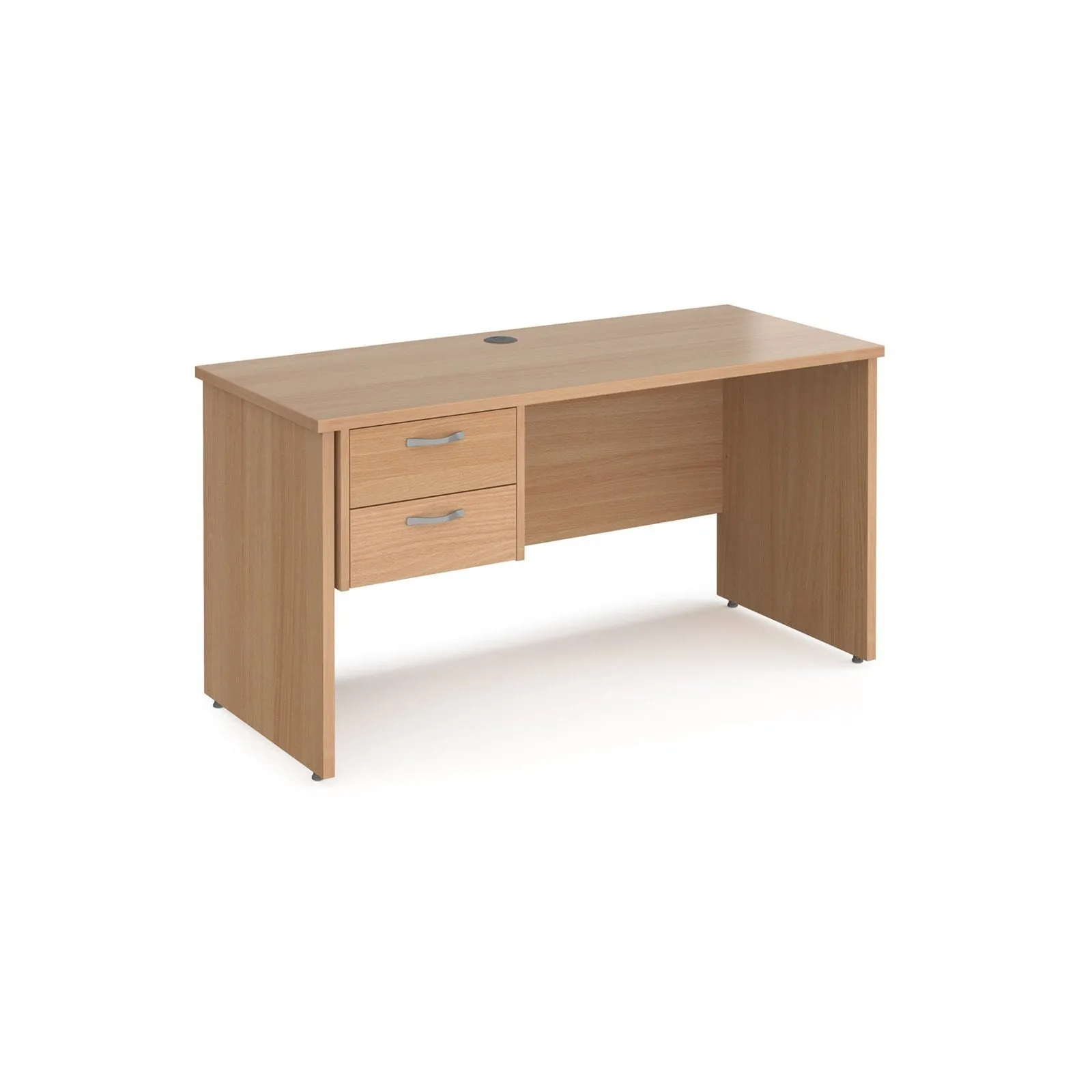 Maestro 25 panel leg straight desk 600 deep with 2 drawer pedestal