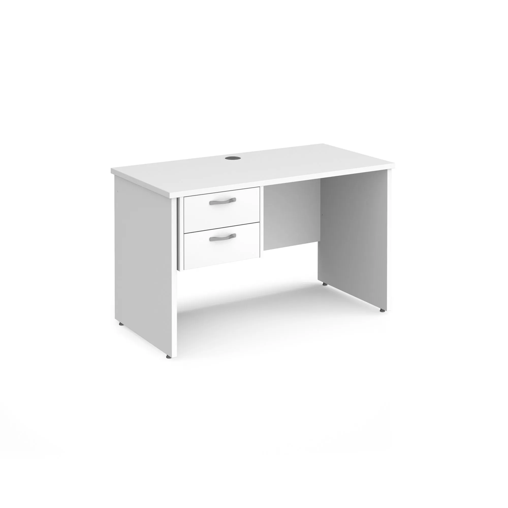 Maestro 25 panel leg straight desk 600 deep with 2 drawer pedestal