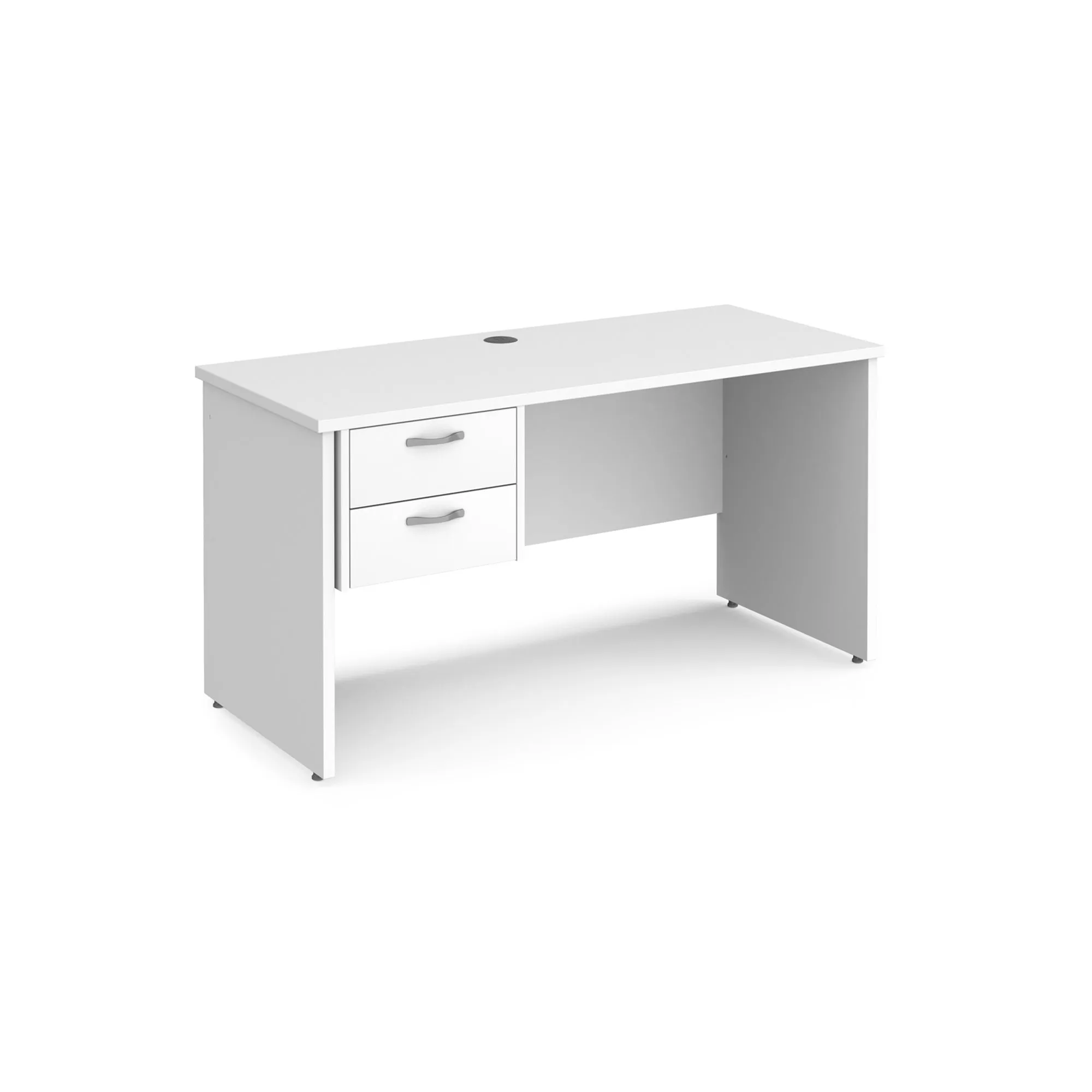 Maestro 25 panel leg straight desk 600 deep with 2 drawer pedestal