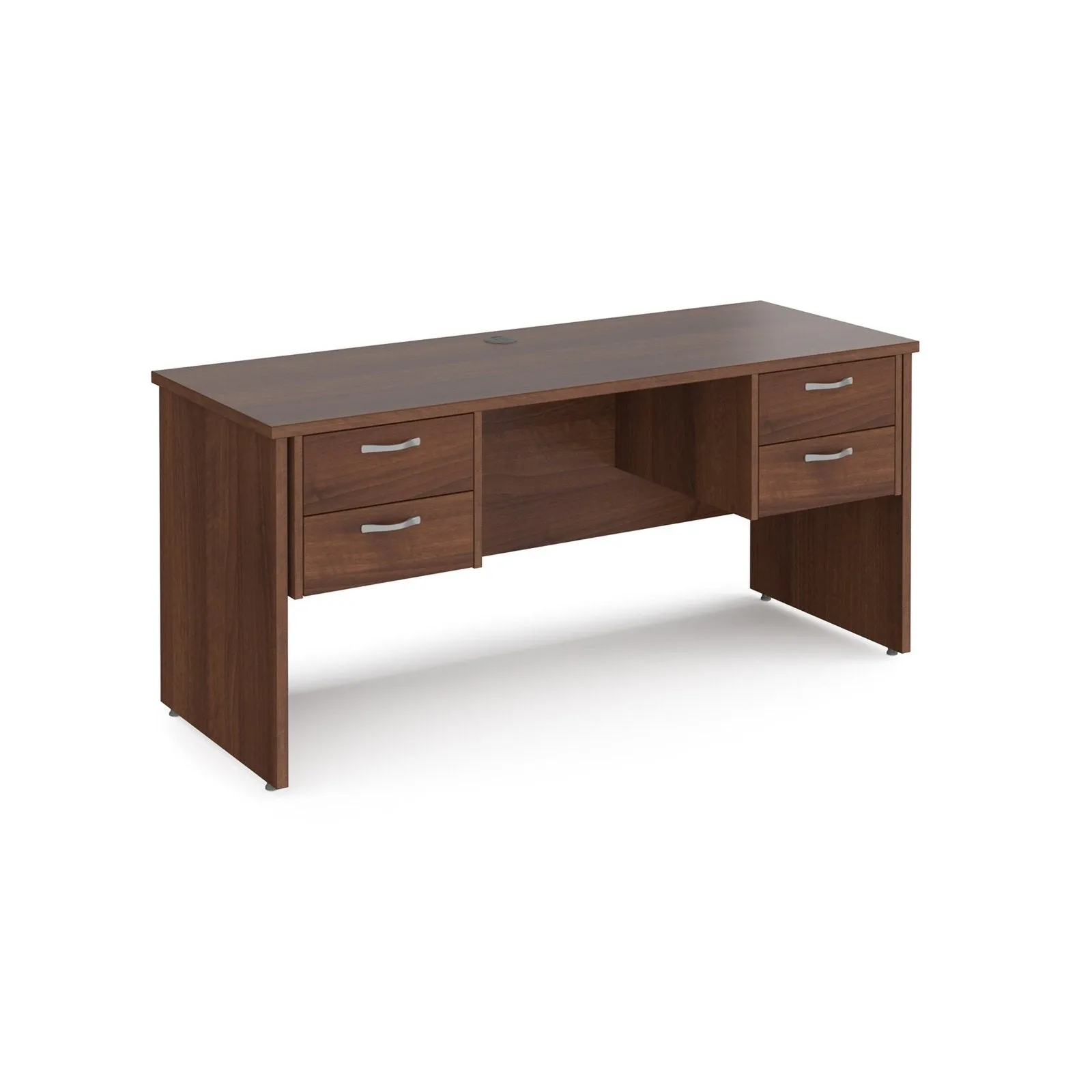 Maestro 25 panel leg straight desk 600 deep with two x 2 drawer pedestals