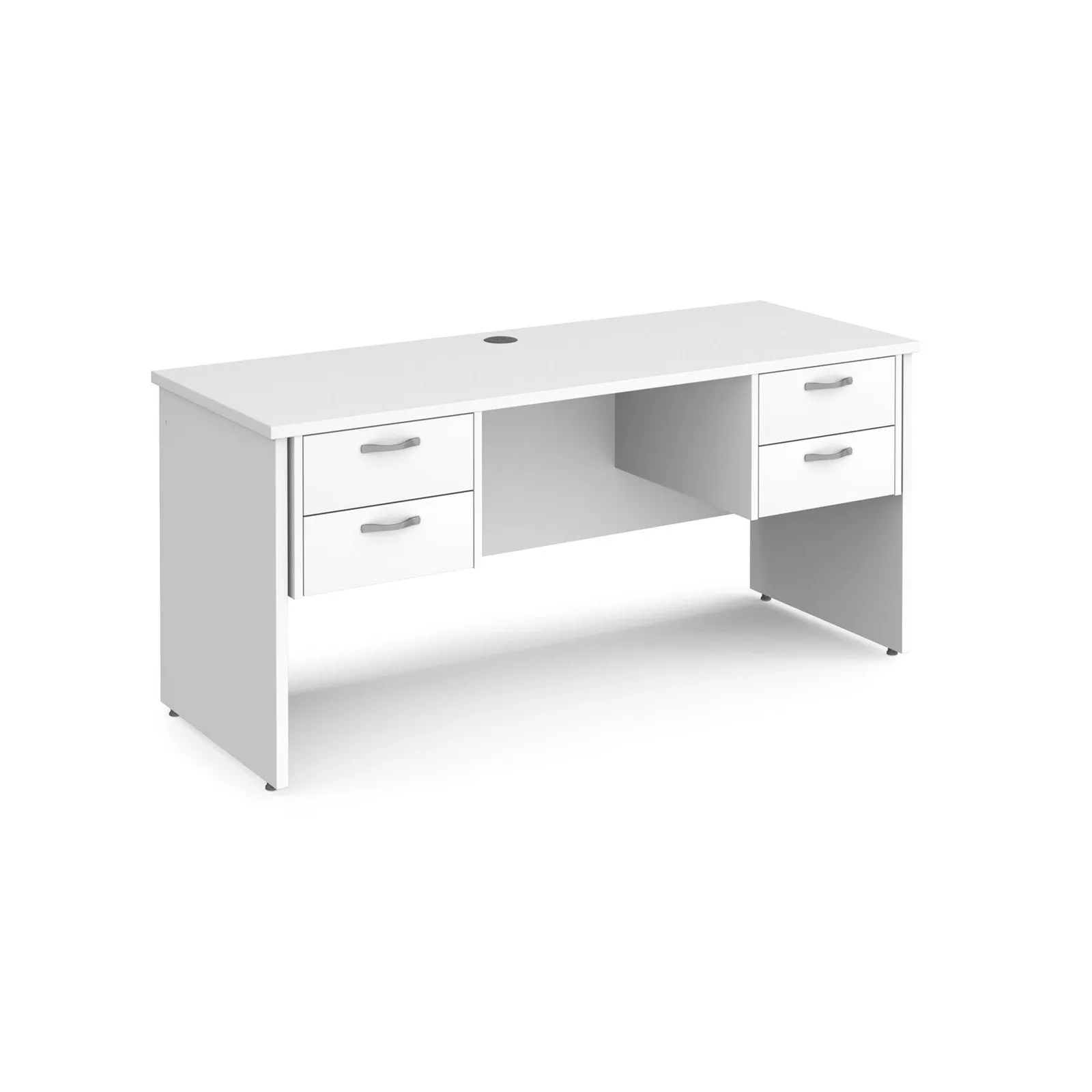 Maestro 25 panel leg straight desk 600 deep with two x 2 drawer pedestals