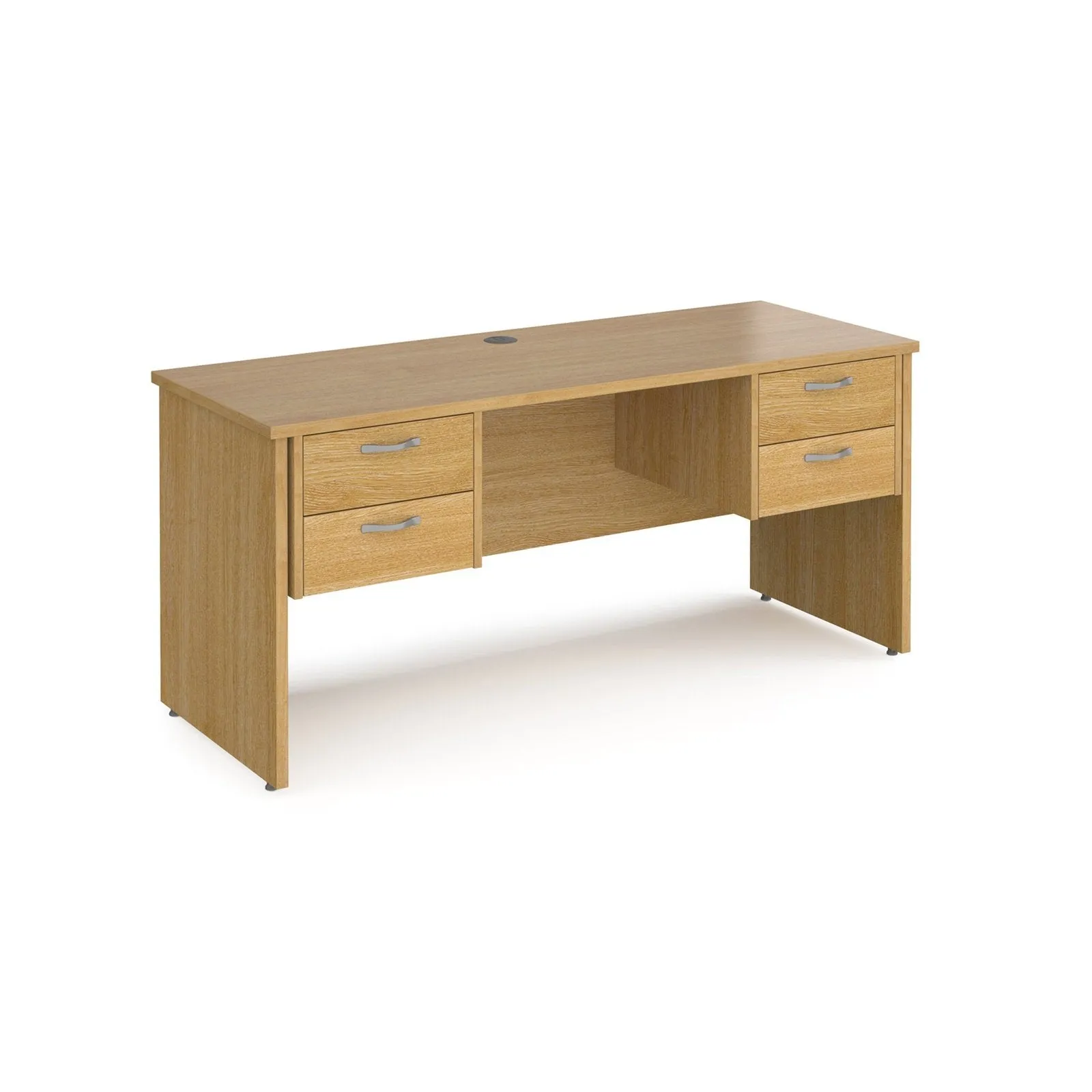 Maestro 25 panel leg straight desk 600 deep with two x 2 drawer pedestals