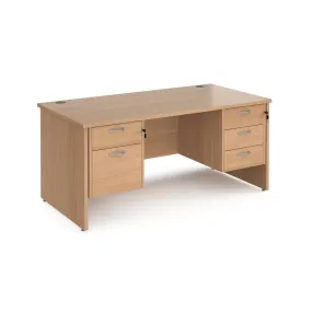 Maestro 25 panel leg straight desk 800 deep with 2 and 3 drawer pedestals