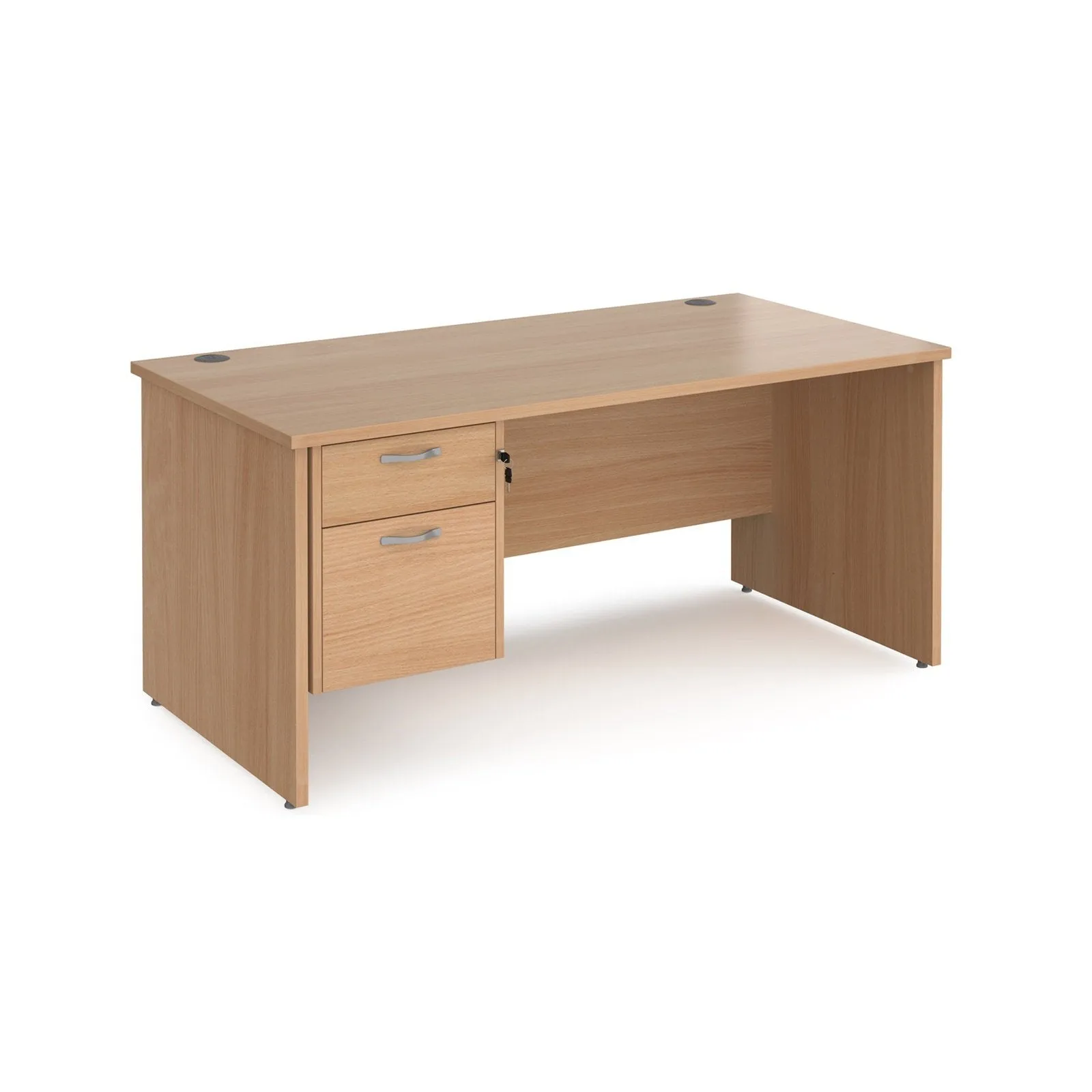 Maestro 25 panel leg straight desk 800 deep with 2 drawer pedestal