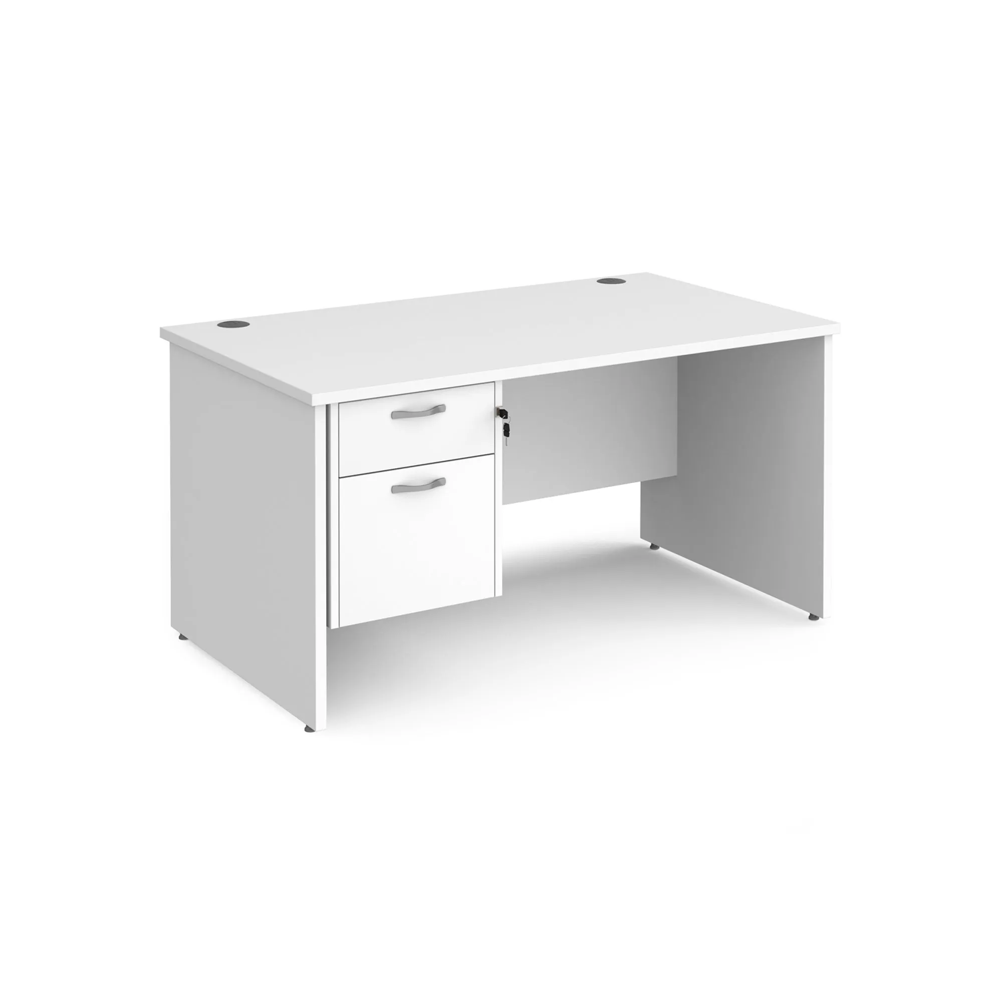 Maestro 25 panel leg straight desk 800 deep with 2 drawer pedestal