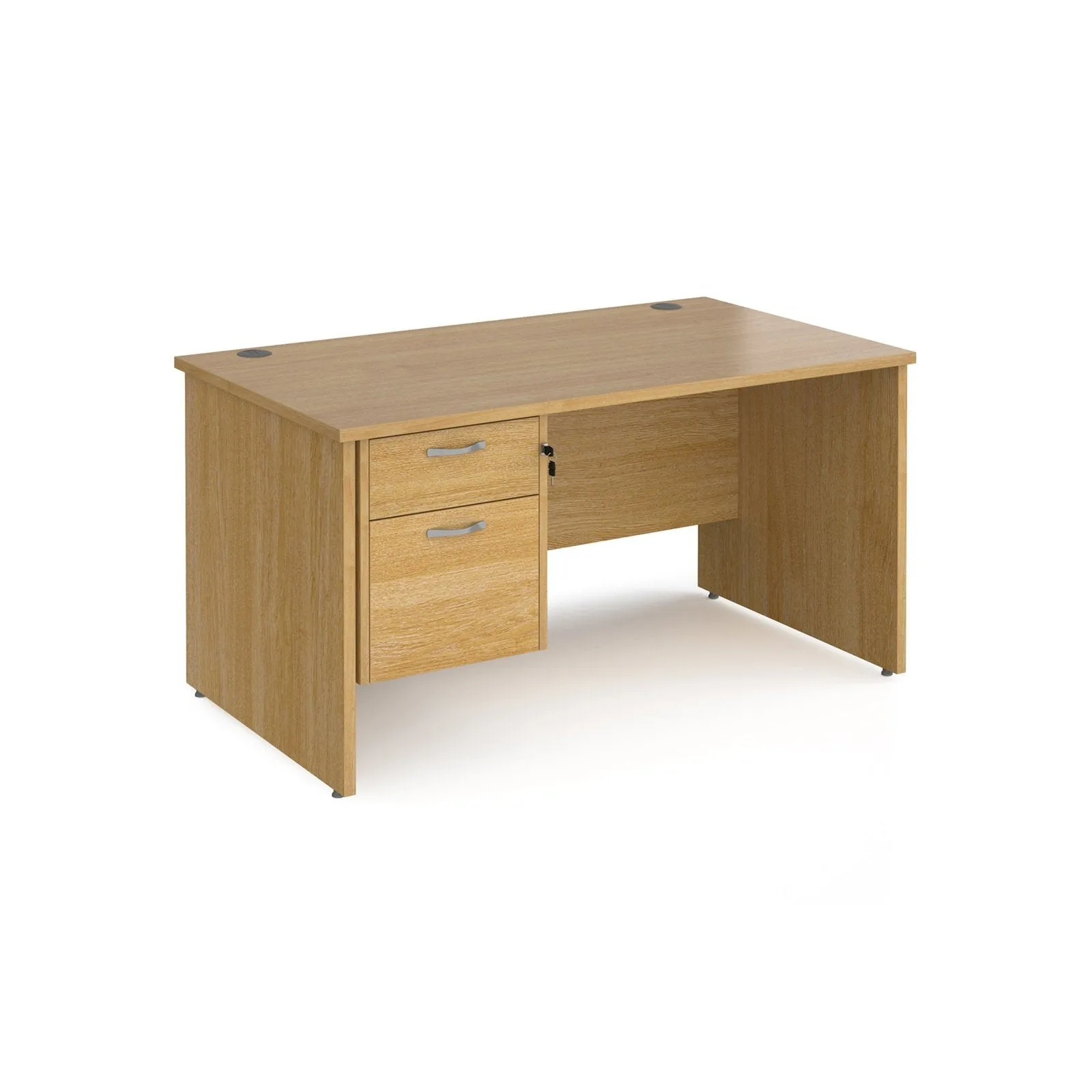 Maestro 25 panel leg straight desk 800 deep with 2 drawer pedestal