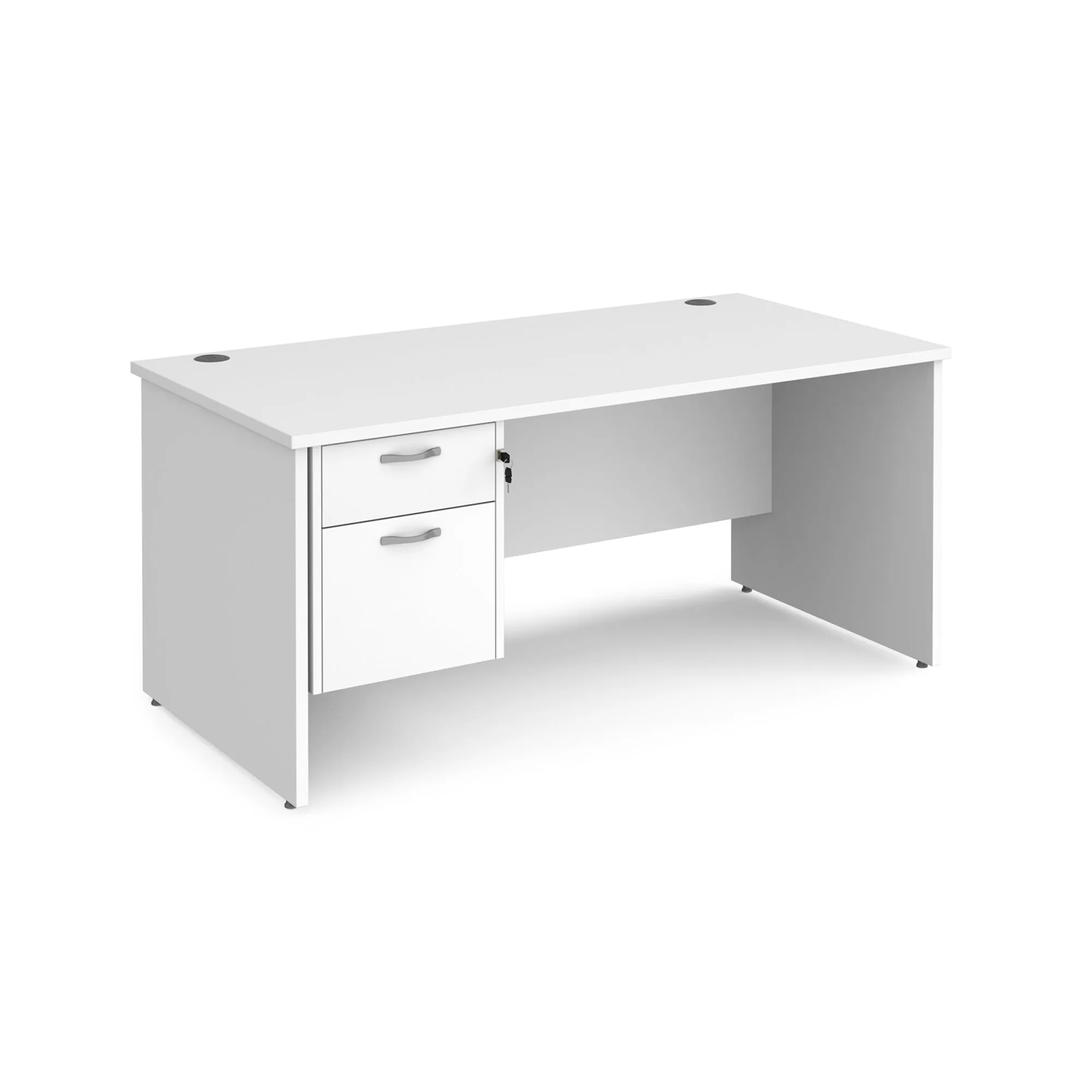 Maestro 25 panel leg straight desk 800 deep with 2 drawer pedestal