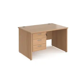 Maestro 25 panel leg straight desk 800 deep with 3 drawer pedestal