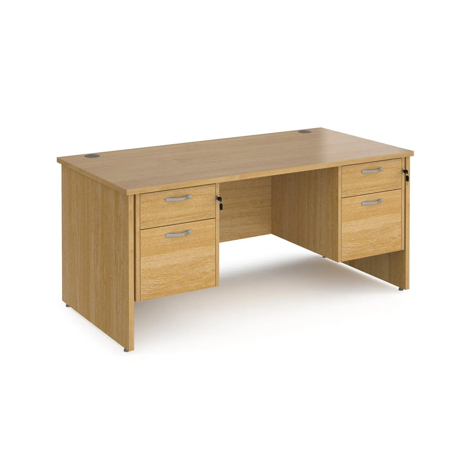 Maestro 25 panel leg straight desk 800 deep with two x 2 drawer pedestals