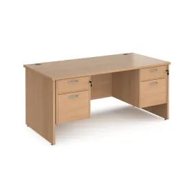 Maestro 25 panel leg straight desk 800 deep with two x 2 drawer pedestals