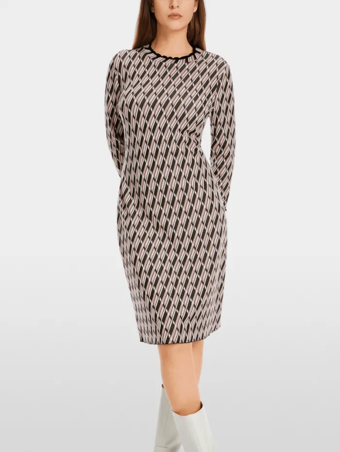 Marc Cain Collections Fine Knit Patterned Dress XC 21.44 M15 COL 213