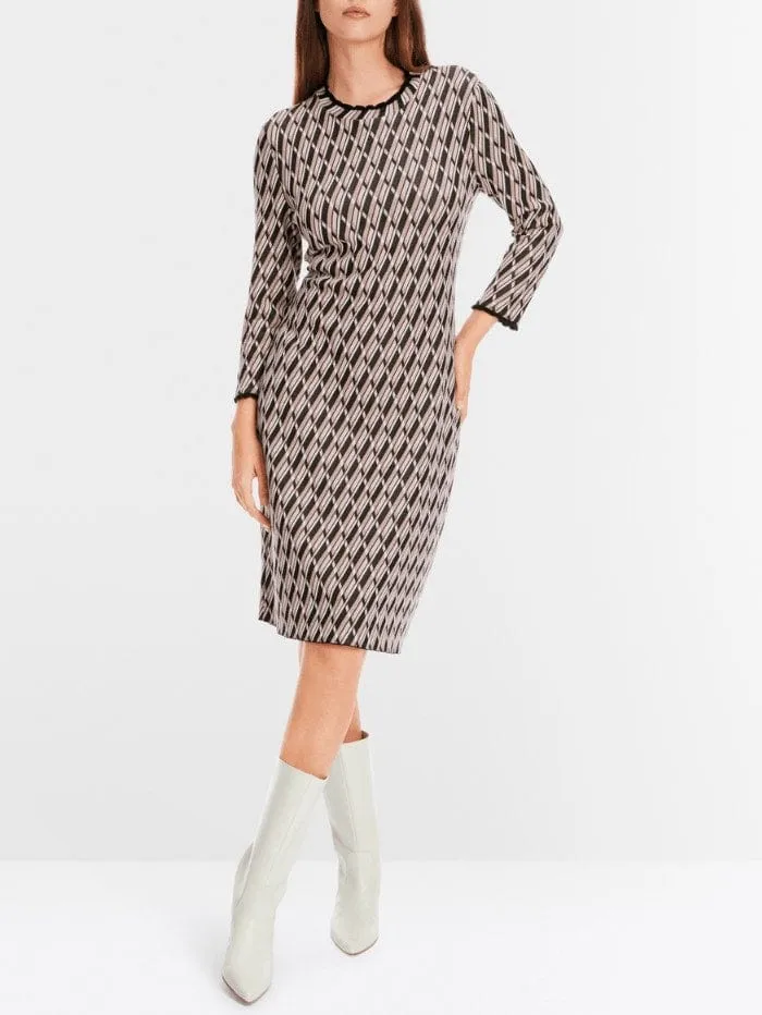 Marc Cain Collections Fine Knit Patterned Dress XC 21.44 M15 COL 213