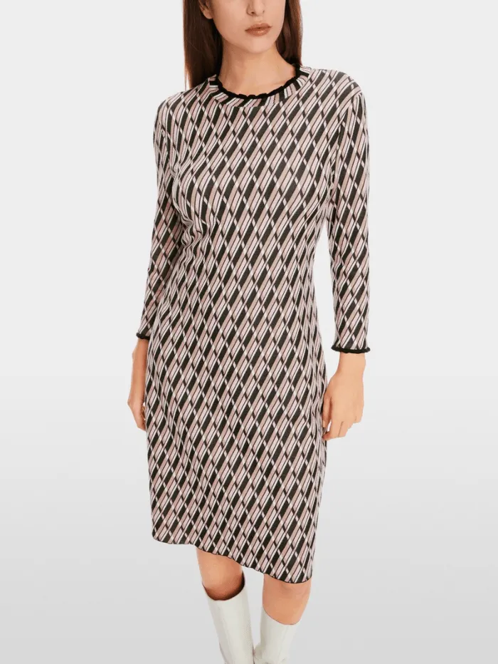 Marc Cain Collections Fine Knit Patterned Dress XC 21.44 M15 COL 213