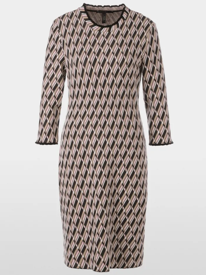 Marc Cain Collections Fine Knit Patterned Dress XC 21.44 M15 COL 213