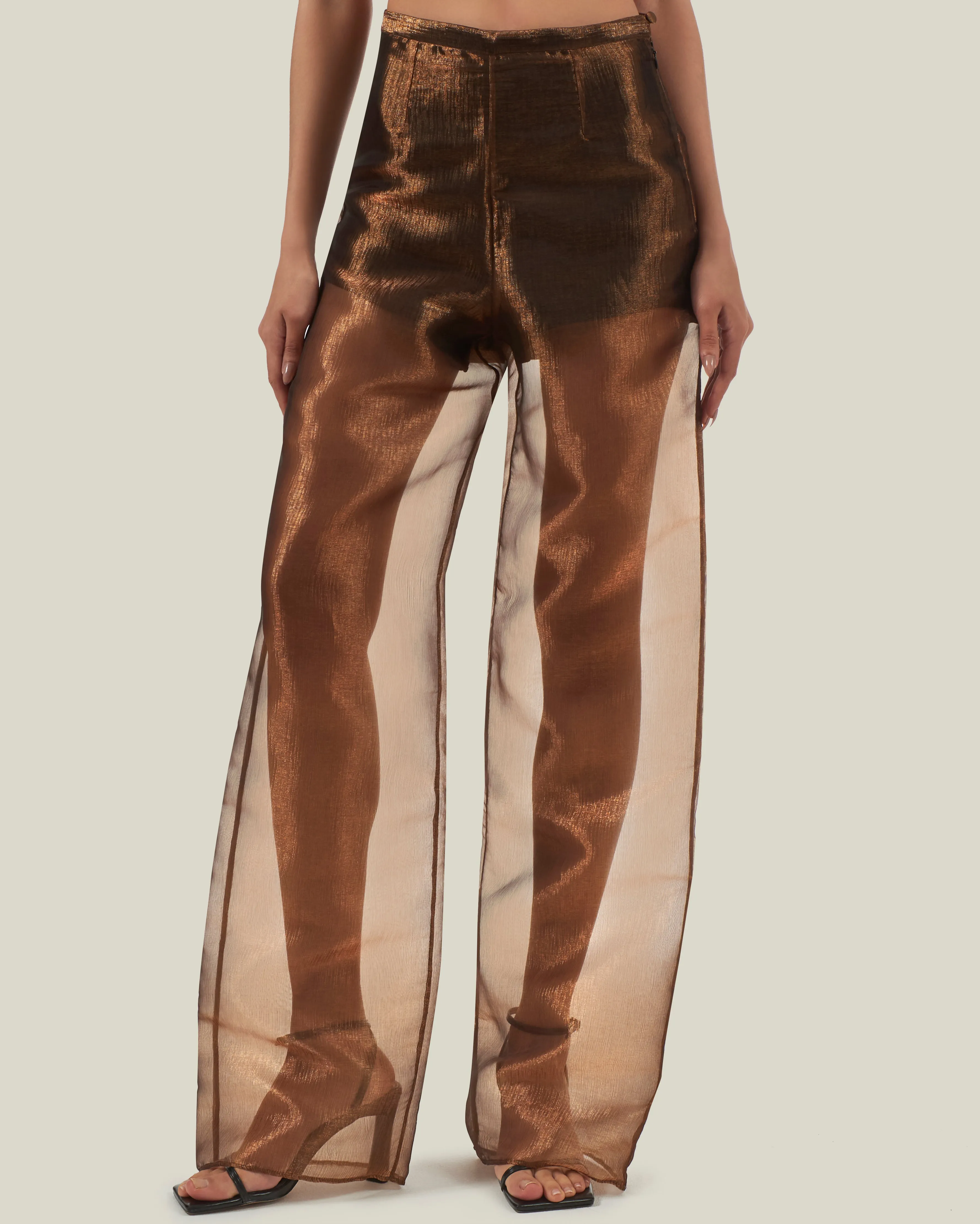 Marlene Metallic Pants in Bronze