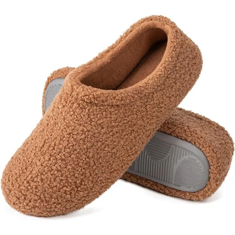 Memory Foam Fuzzy Fur Loafer Slides