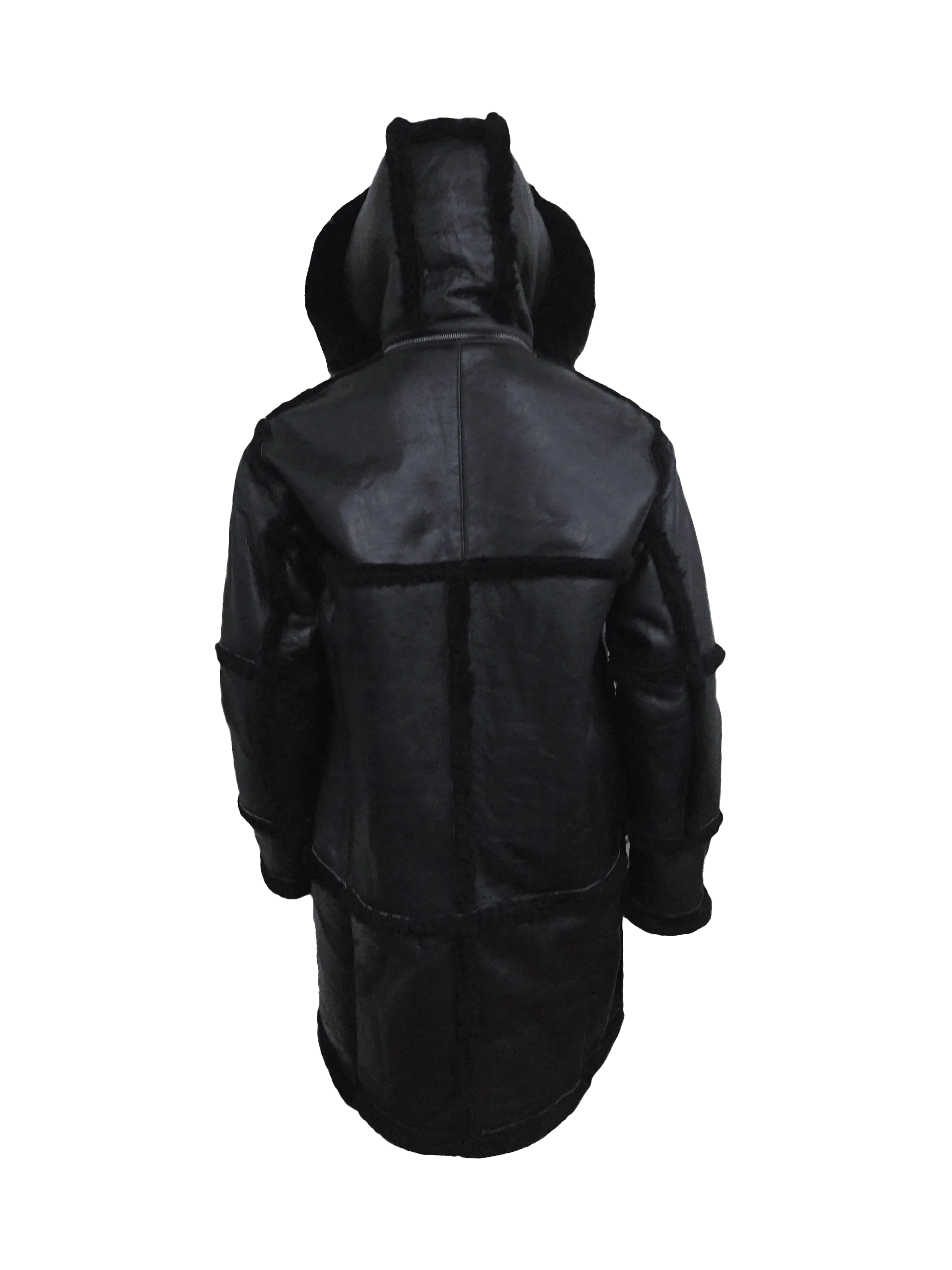 Men's B3 RAF Flight DiCaprio Rael Black Shearling Hooded Peacoat Jacket - 8 Sizes for Unstoppable Style