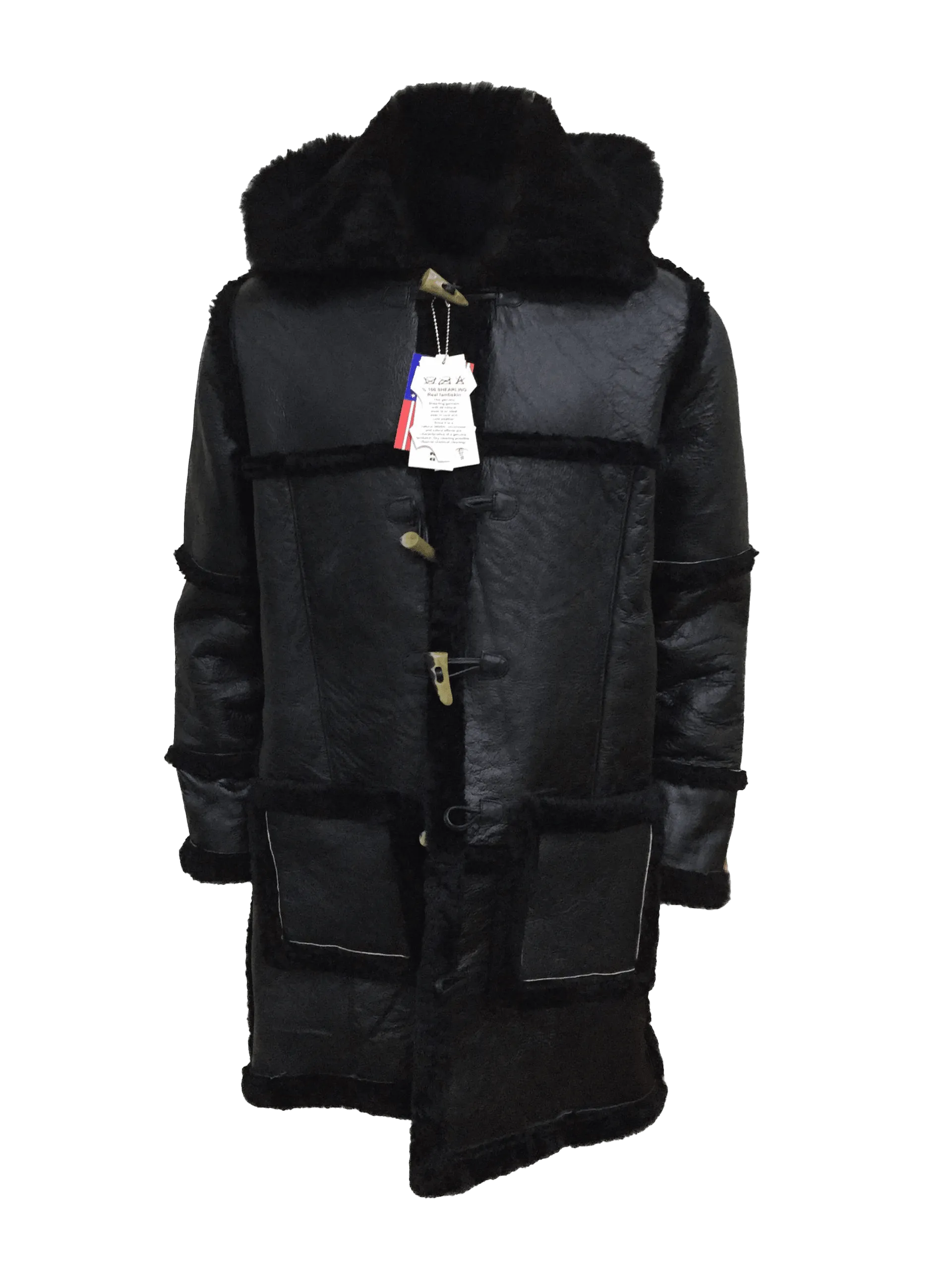 Men's B3 RAF Flight DiCaprio Rael Black Shearling Hooded Peacoat Jacket - 8 Sizes for Unstoppable Style