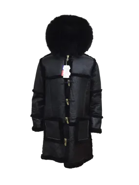 Men's B3 RAF Flight DiCaprio Rael Black Shearling Hooded Peacoat Jacket - 8 Sizes for Unstoppable Style