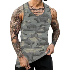 Men's Retro Camouflage Printed Muscle Fit Tank 83064848YY