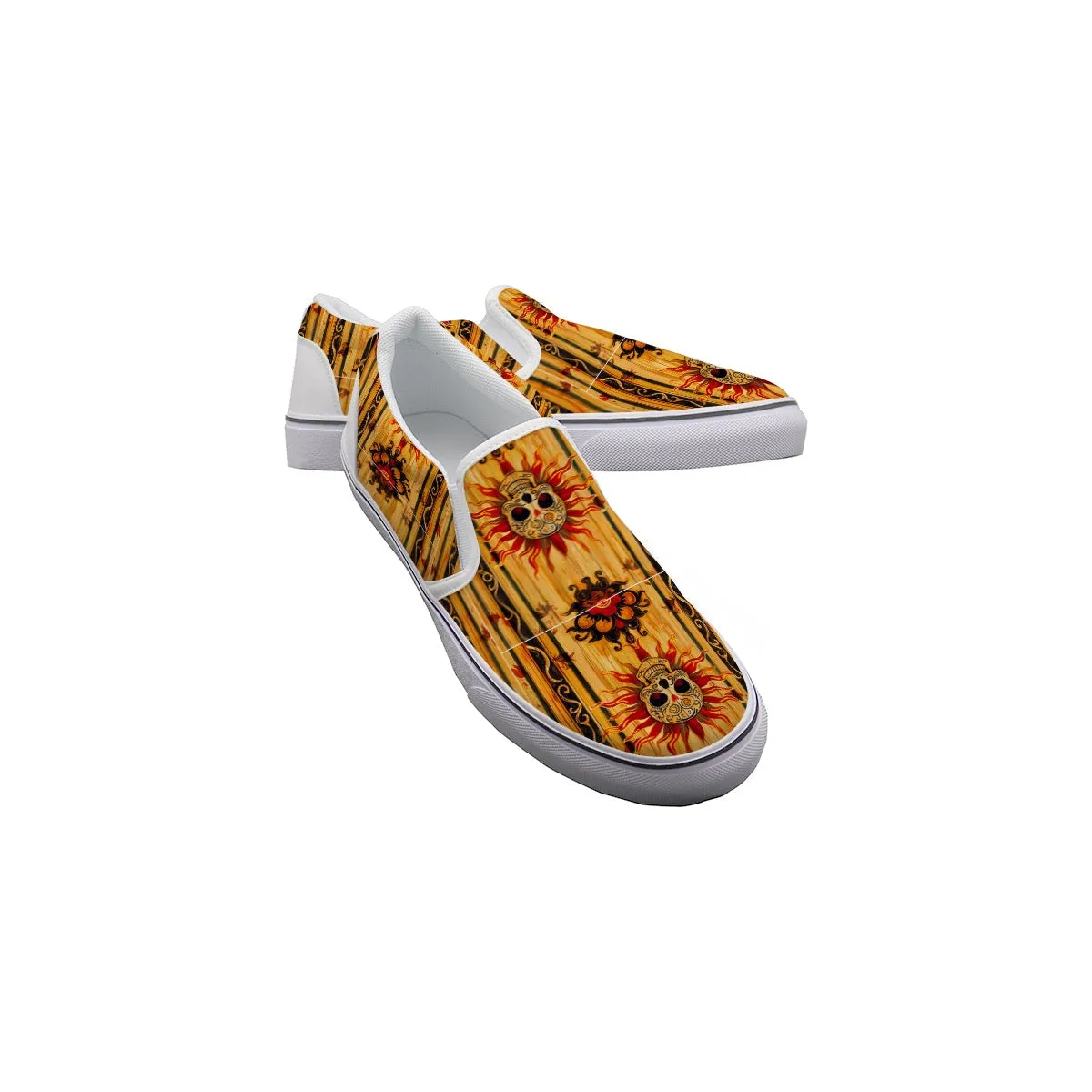 Men's Slip On Sneakers sun/skull print