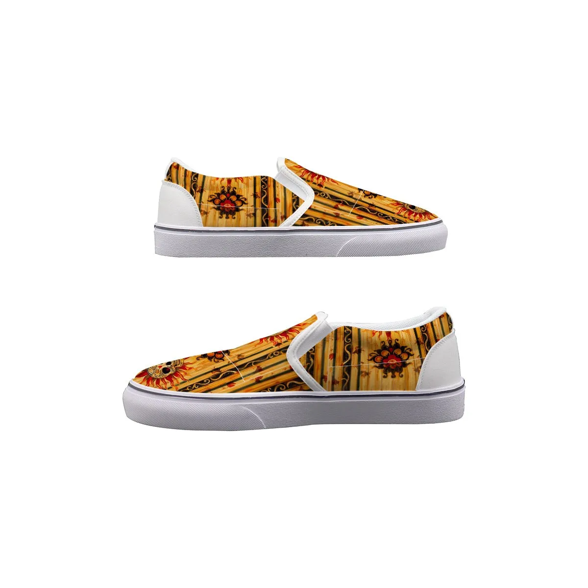 Men's Slip On Sneakers sun/skull print