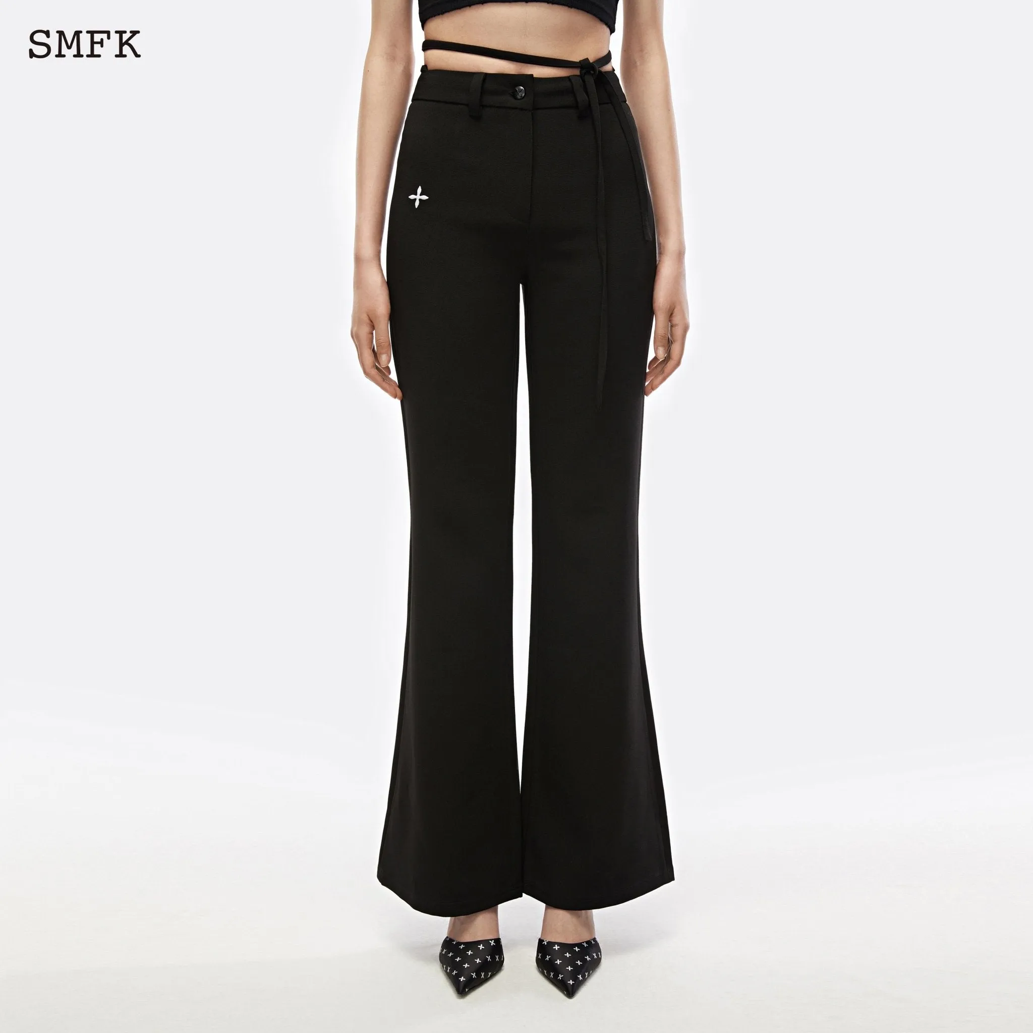 Mermaid Classic High Waist Suit Pants Midnight Black