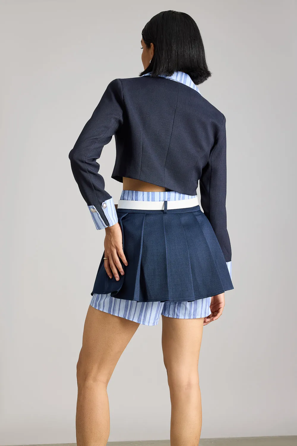 Midnight Blue Cropped Blazer