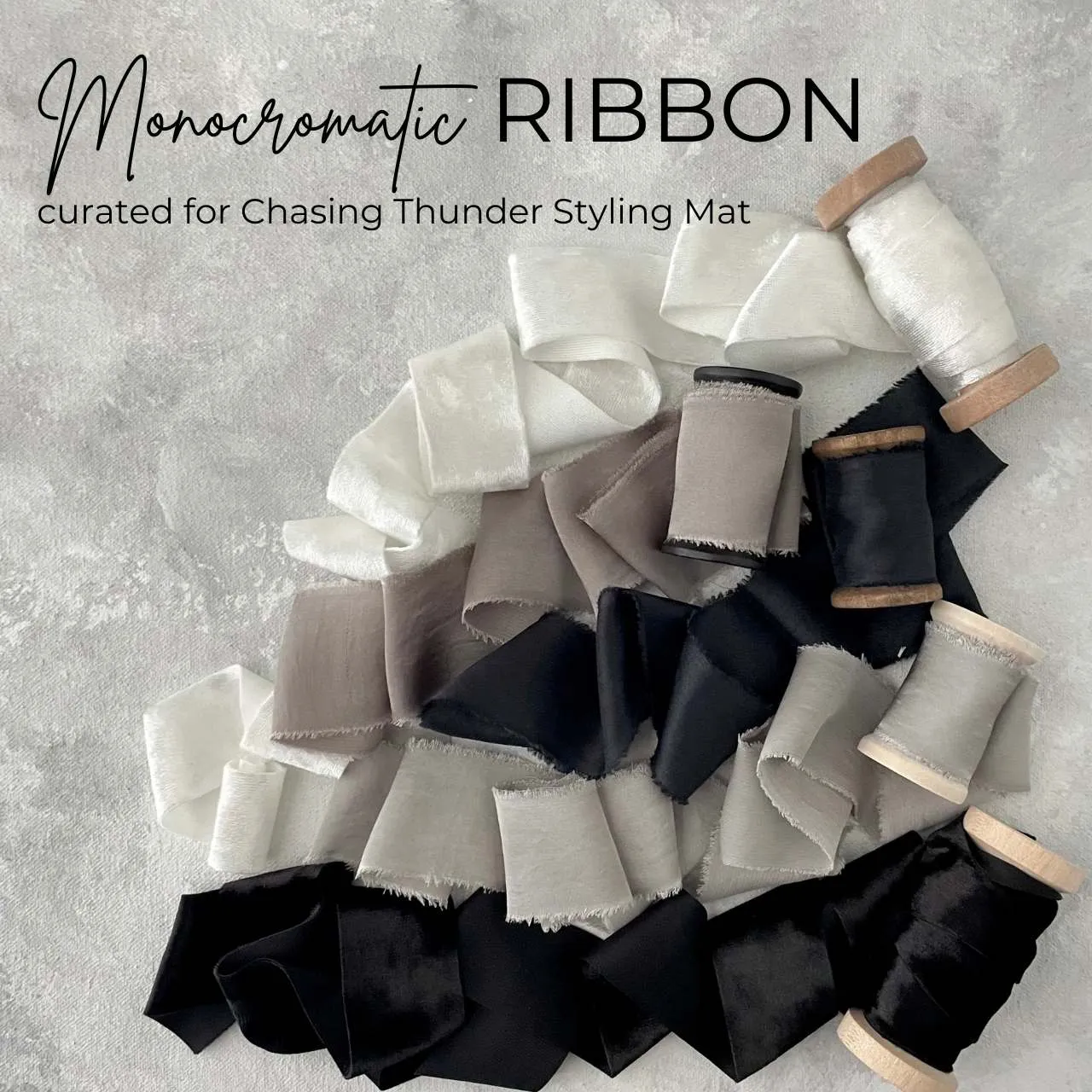 Monochromatic Flat Lay Ribbon for Wedding Photographers