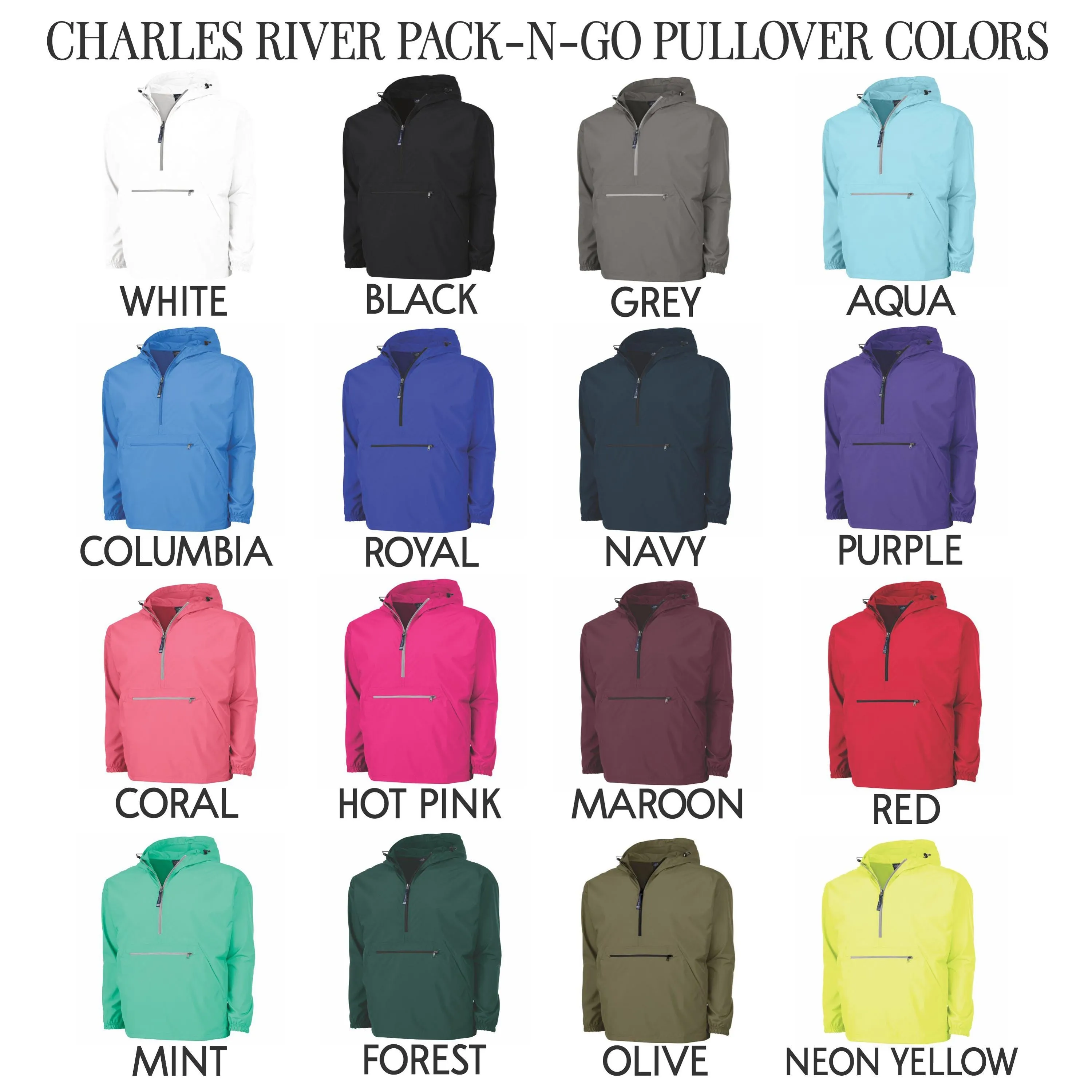 Monogrammed Charles River Rain Jacket Pullover