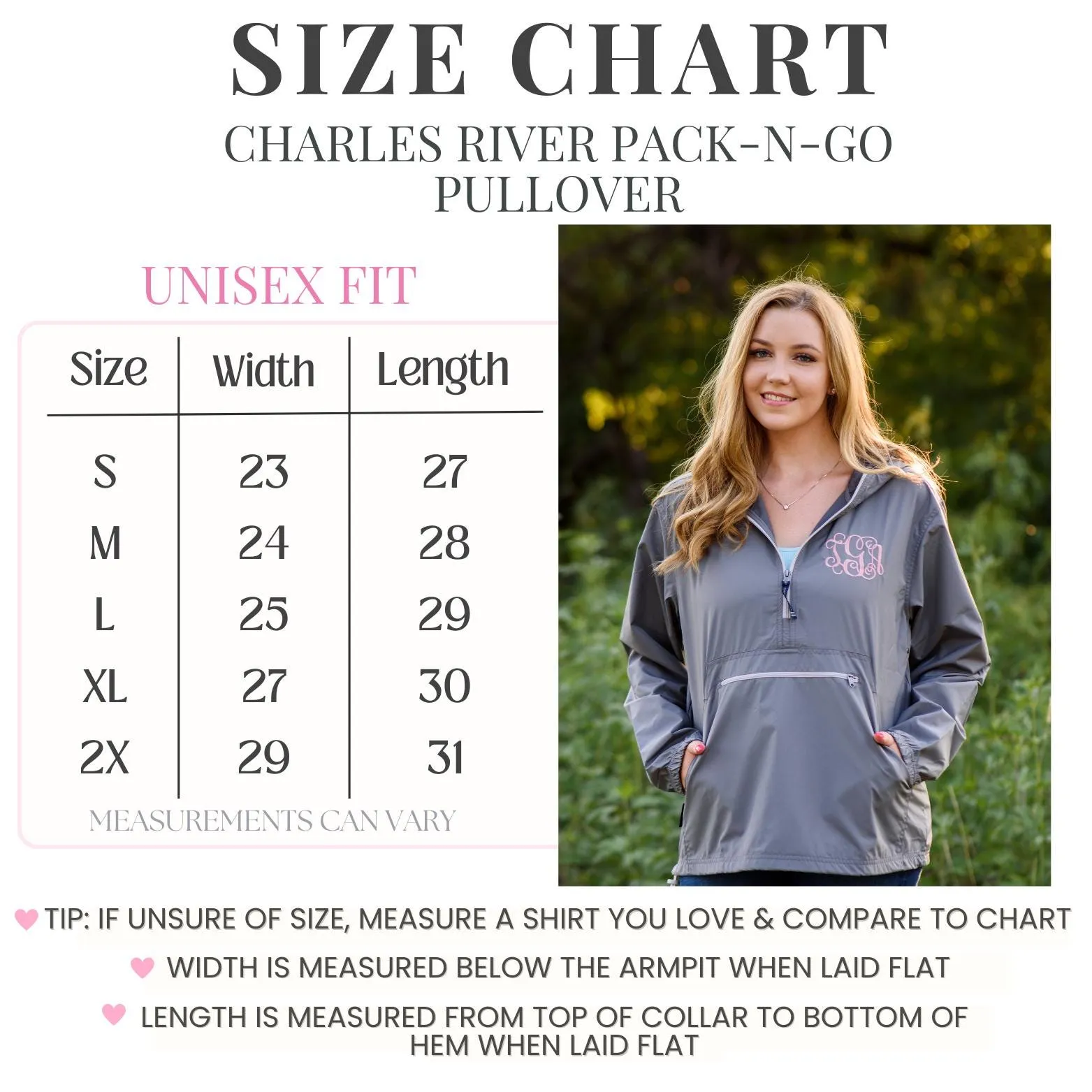 Monogrammed Charles River Rain Jacket Pullover