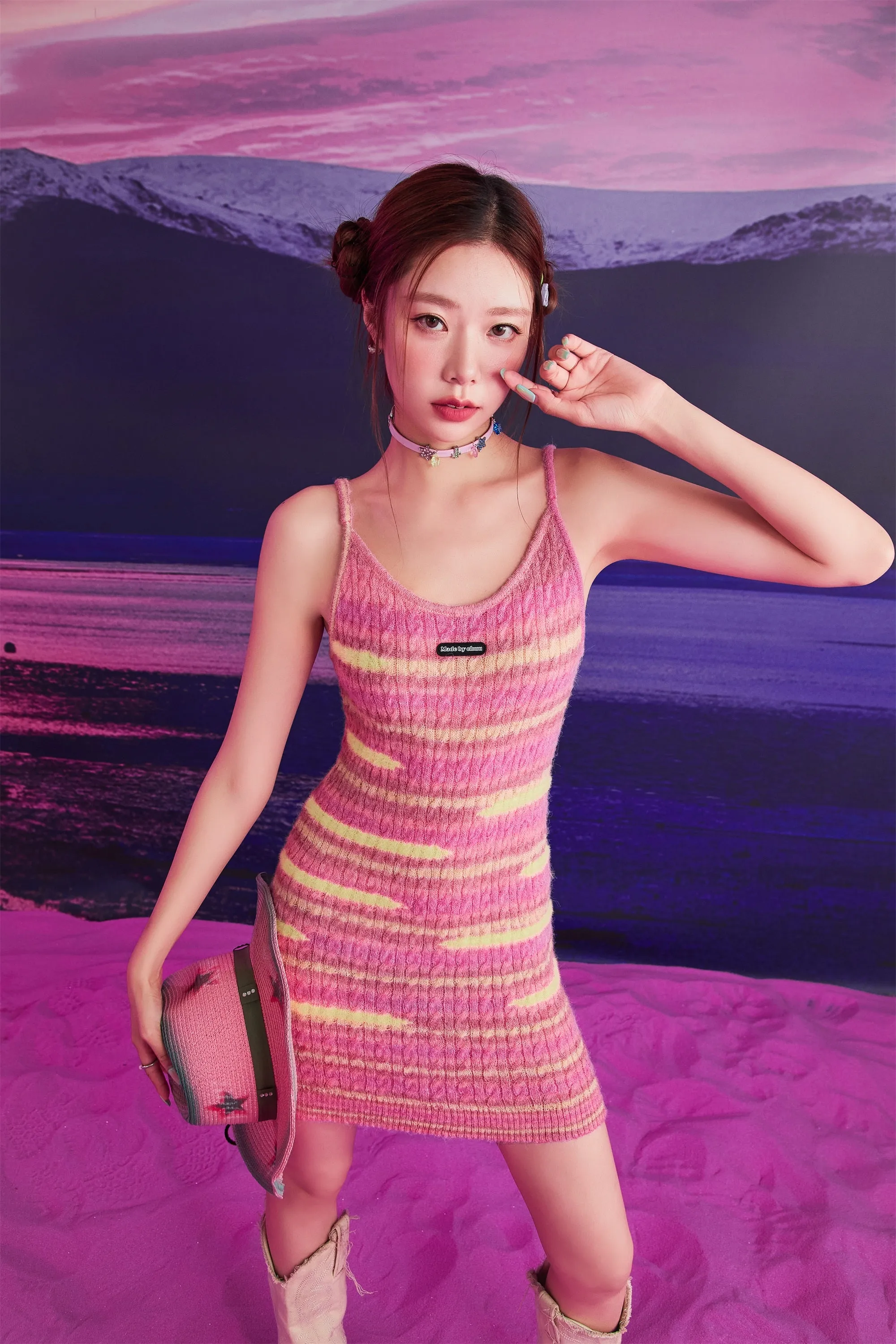 Multi Color Sleeveless Knit Dress